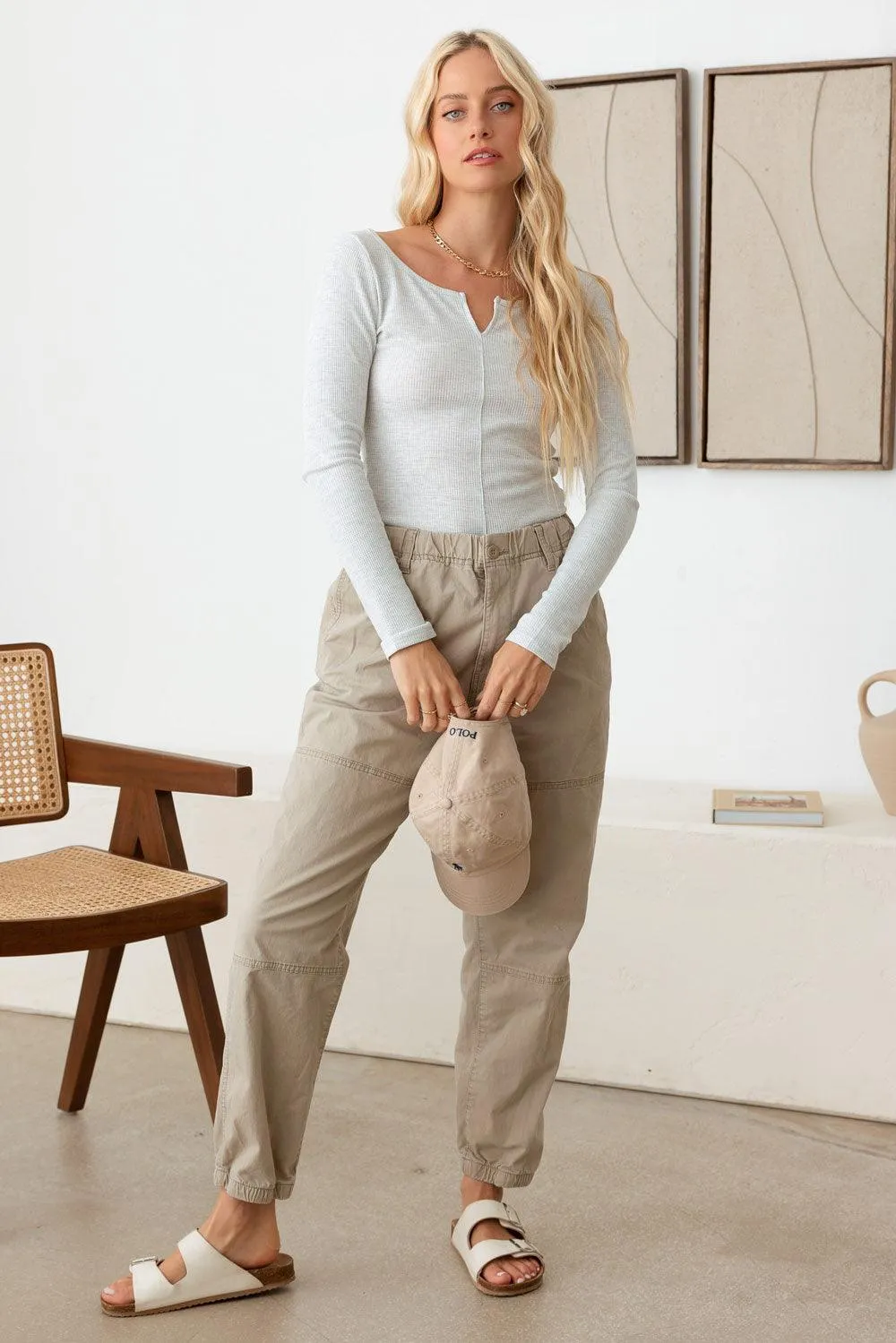 Textured  Long Sleeve Front Slit Bodysuit