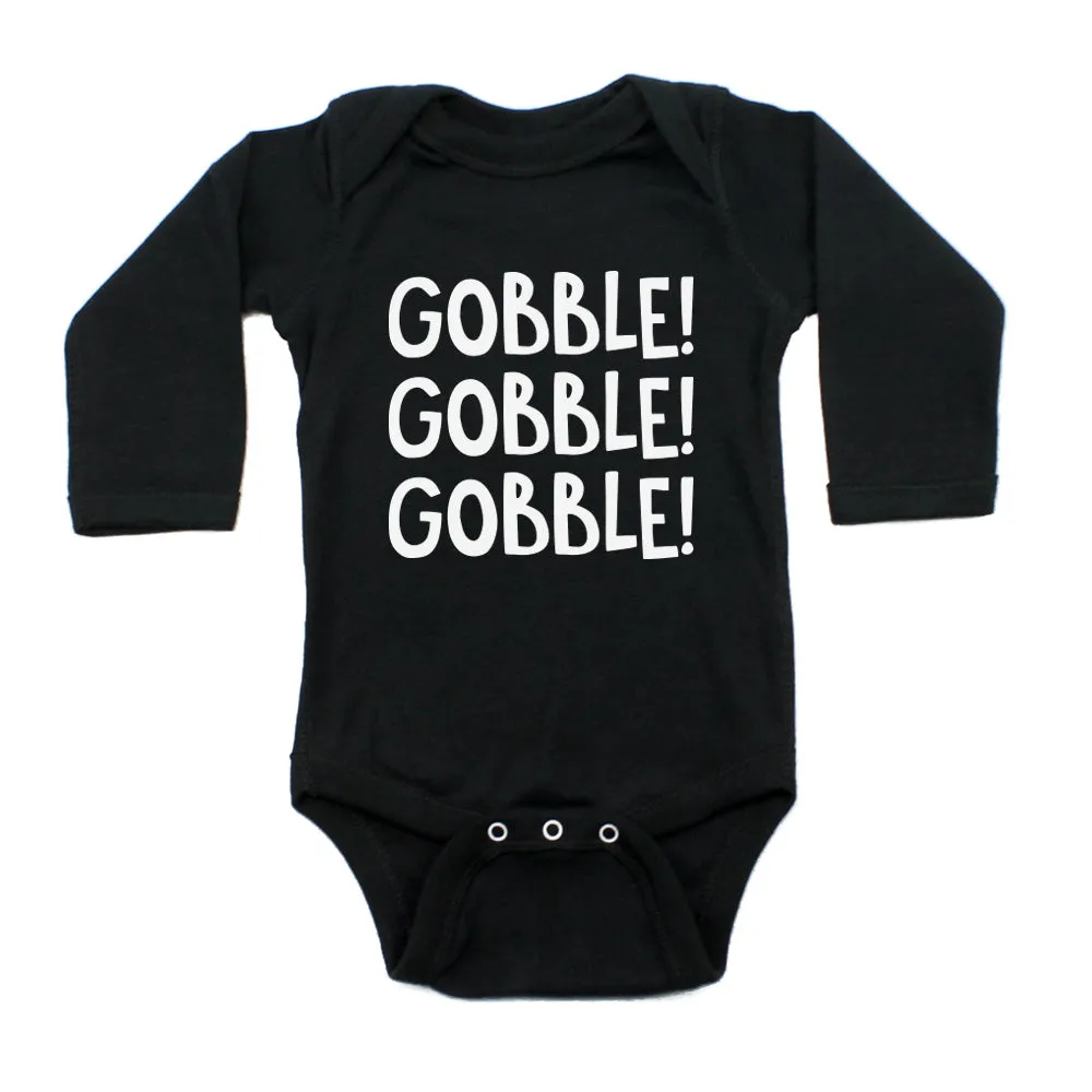Thanksgiving Gobble Gobble Gobble Long Sleeve Infant Bodysuit