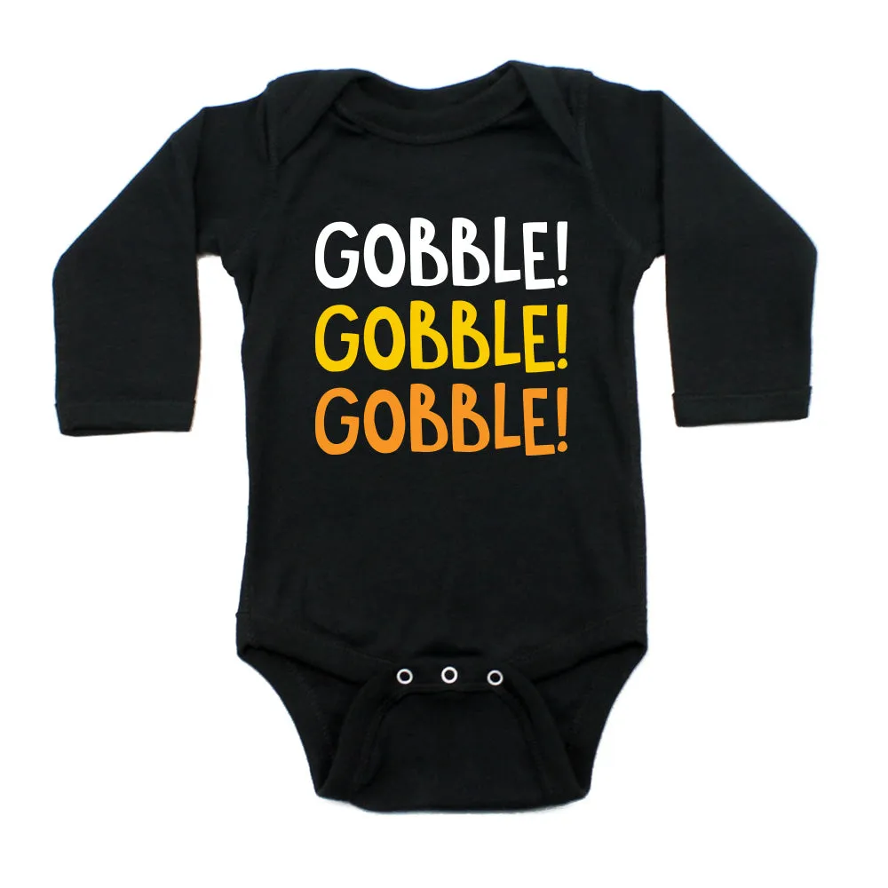 Thanksgiving Gobble Gobble Gobble Long Sleeve Infant Bodysuit