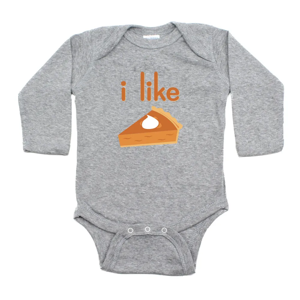 Thanksgiving I Like Pie Long Sleeve Baby Infant Bodysuit