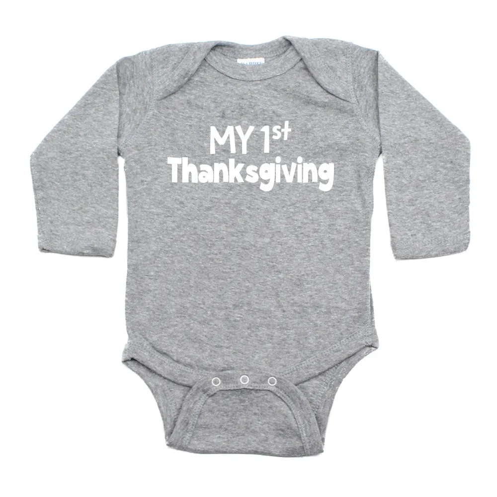 Thanksgiving My First Thanksgiving Long Sleeve Infant Bodysuit