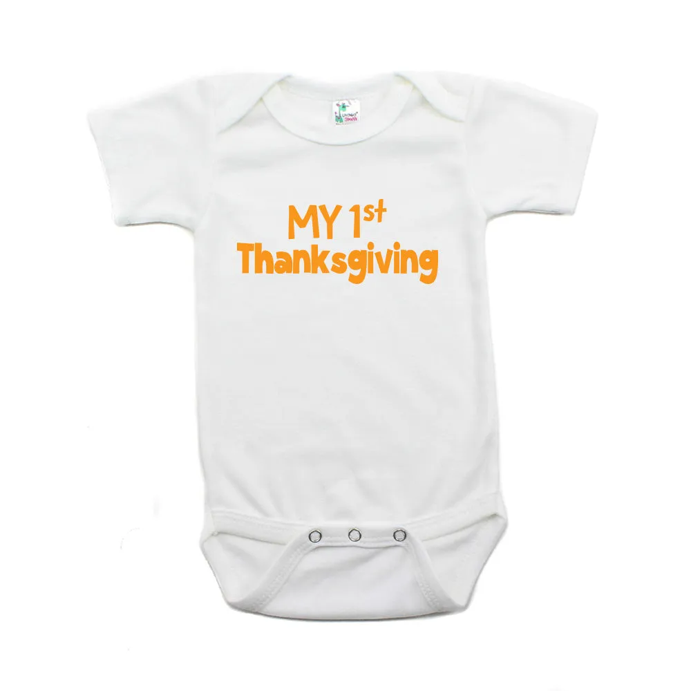 Thanksgiving My First Thanksgiving Short Sleeve Infant Bodysuit