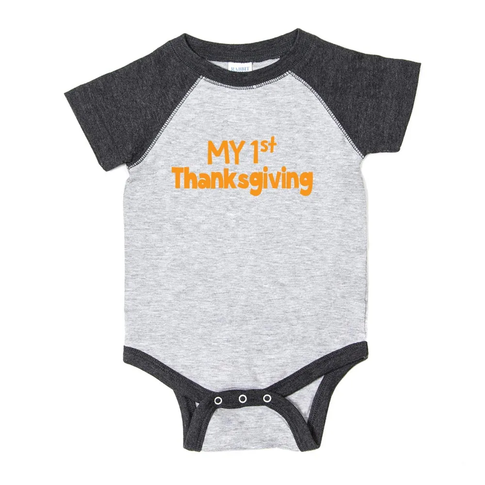 Thanksgiving My First Thanksgiving Short Sleeve Infant Bodysuit