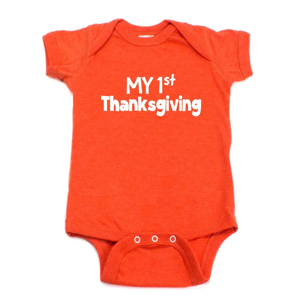 Thanksgiving My First Thanksgiving Short Sleeve Infant Bodysuit
