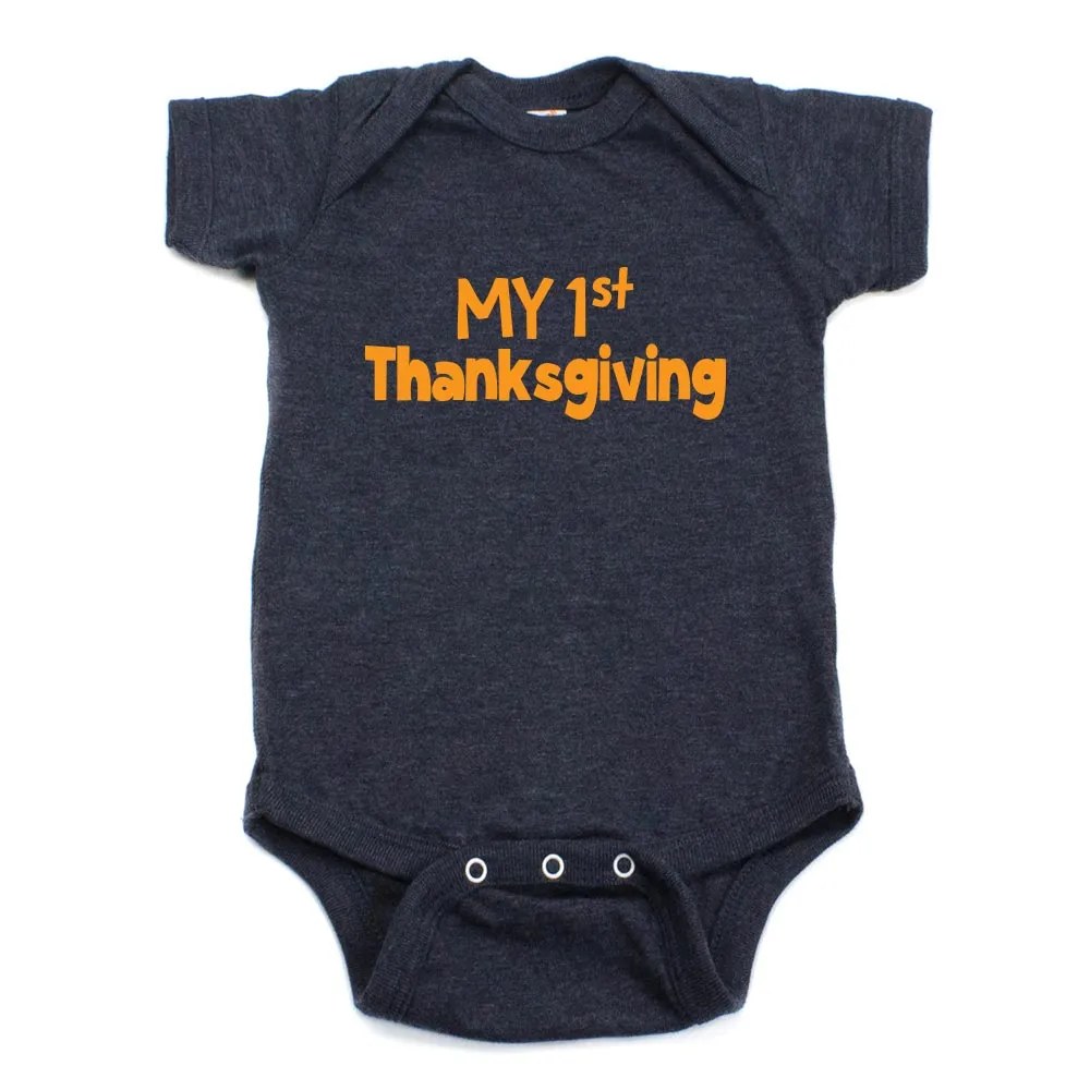 Thanksgiving My First Thanksgiving Short Sleeve Infant Bodysuit