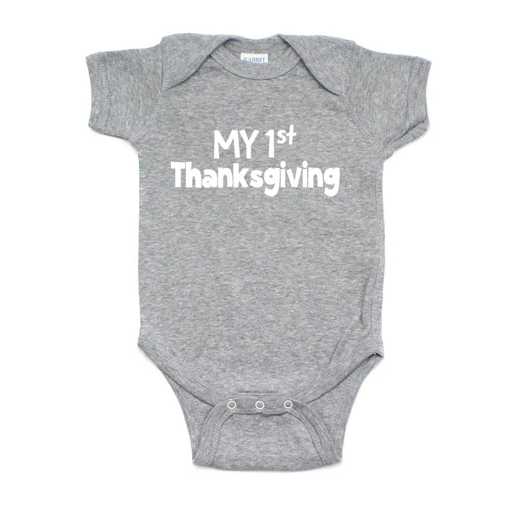 Thanksgiving My First Thanksgiving Short Sleeve Infant Bodysuit
