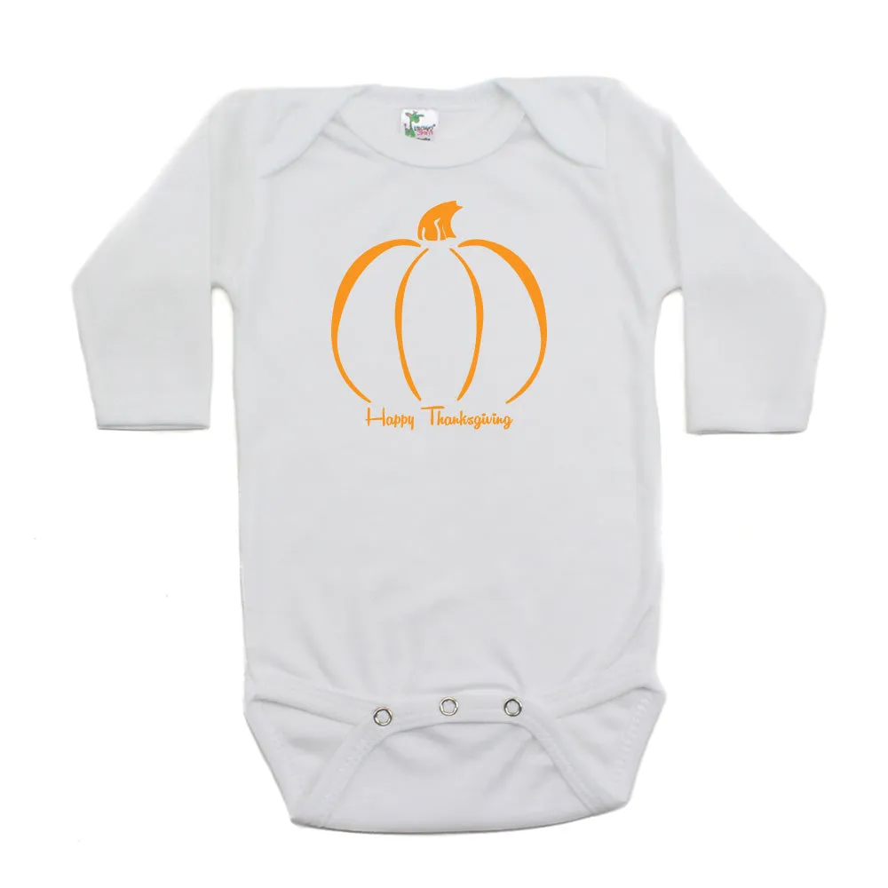 Thanksgiving Pumpkin Long Sleeve Baby Infant Bodysuit
