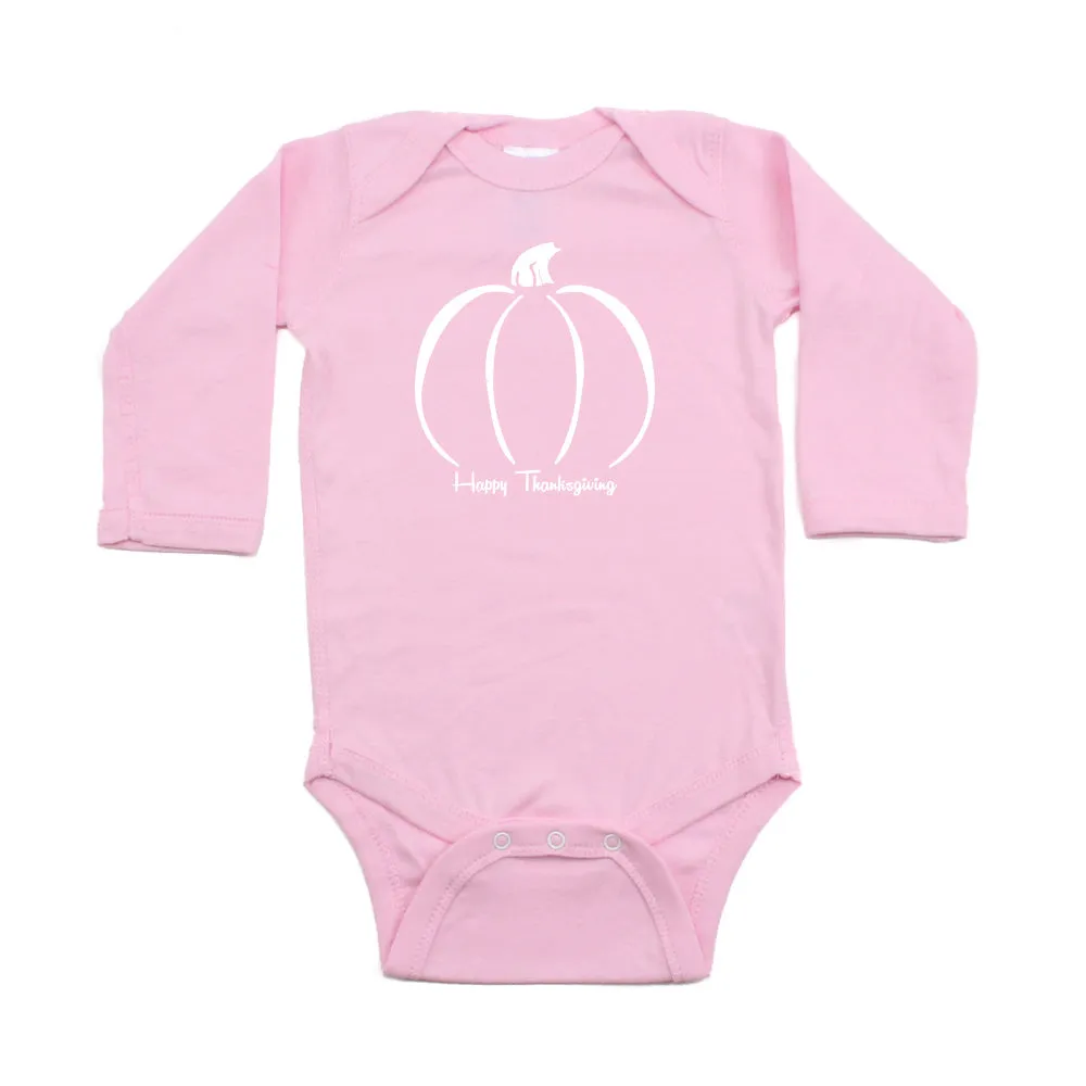 Thanksgiving Pumpkin Long Sleeve Baby Infant Bodysuit