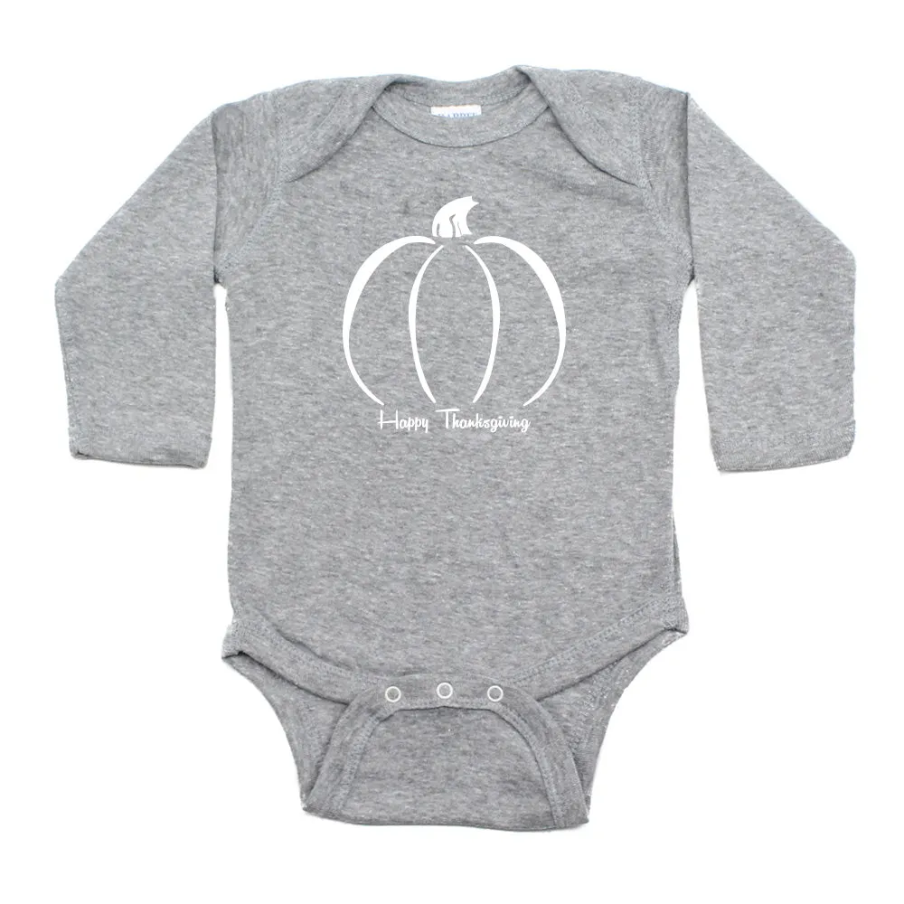 Thanksgiving Pumpkin Long Sleeve Baby Infant Bodysuit