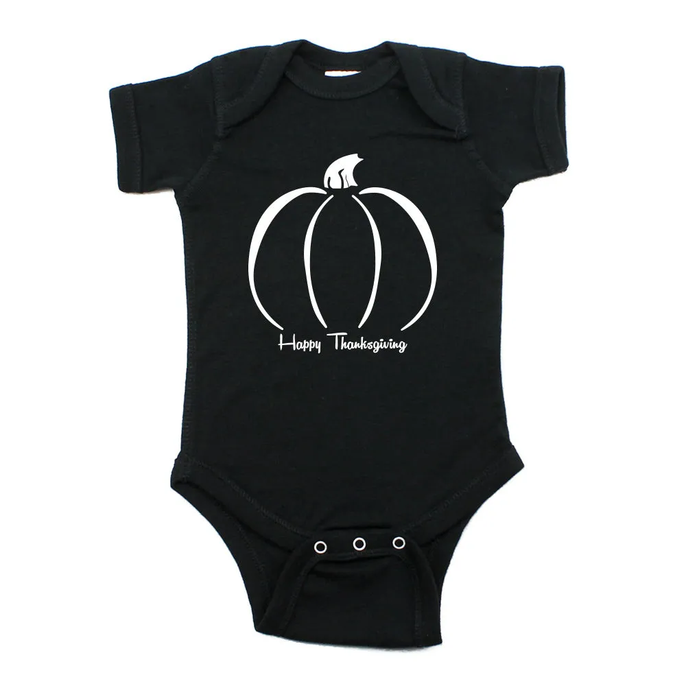 Thanksgiving Pumpkin Short Sleeve Baby Infant Bodysuit