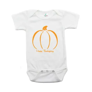 Thanksgiving Pumpkin Short Sleeve Baby Infant Bodysuit