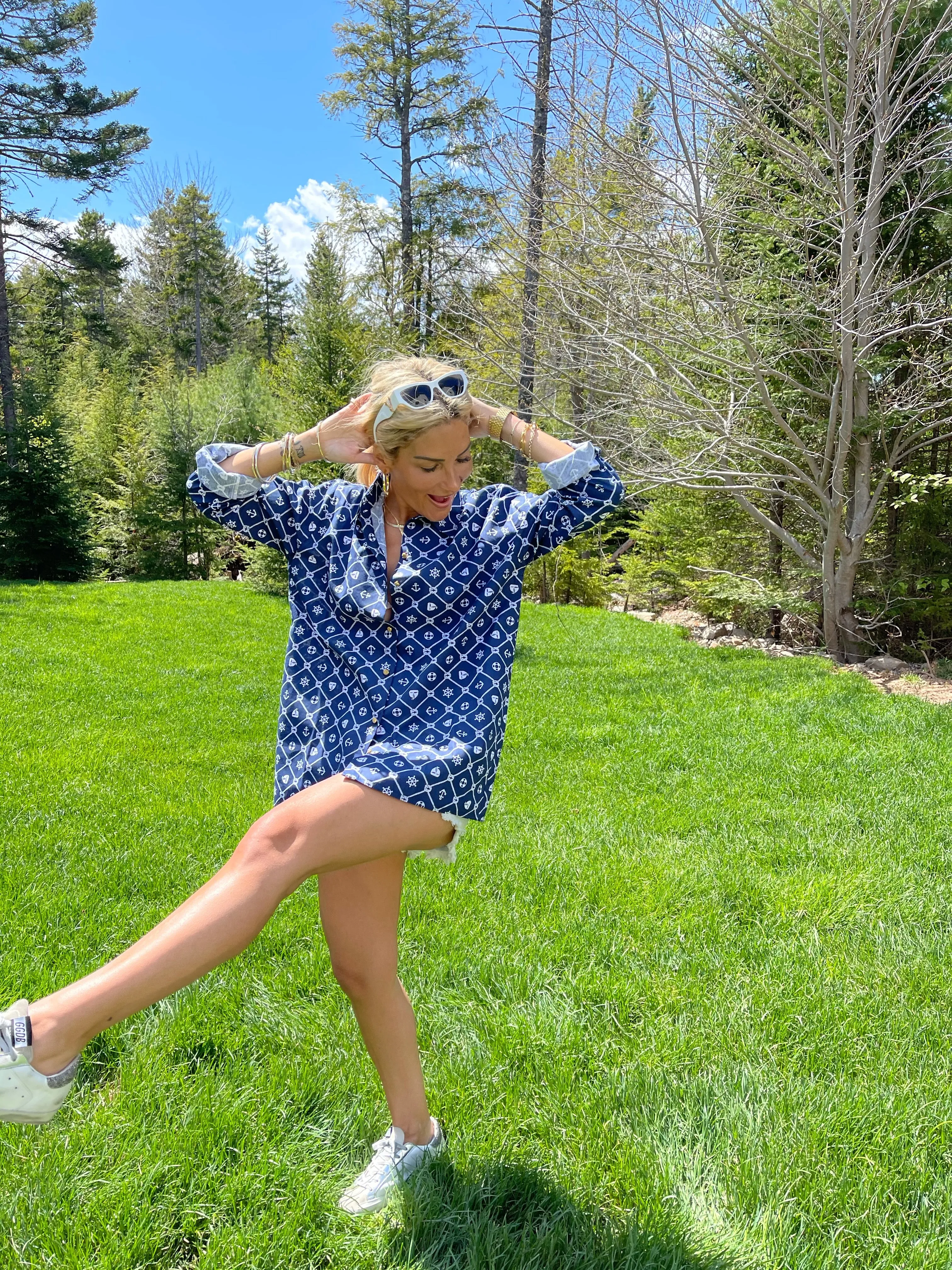 The Boyfriend Shirt in Navy Nautical