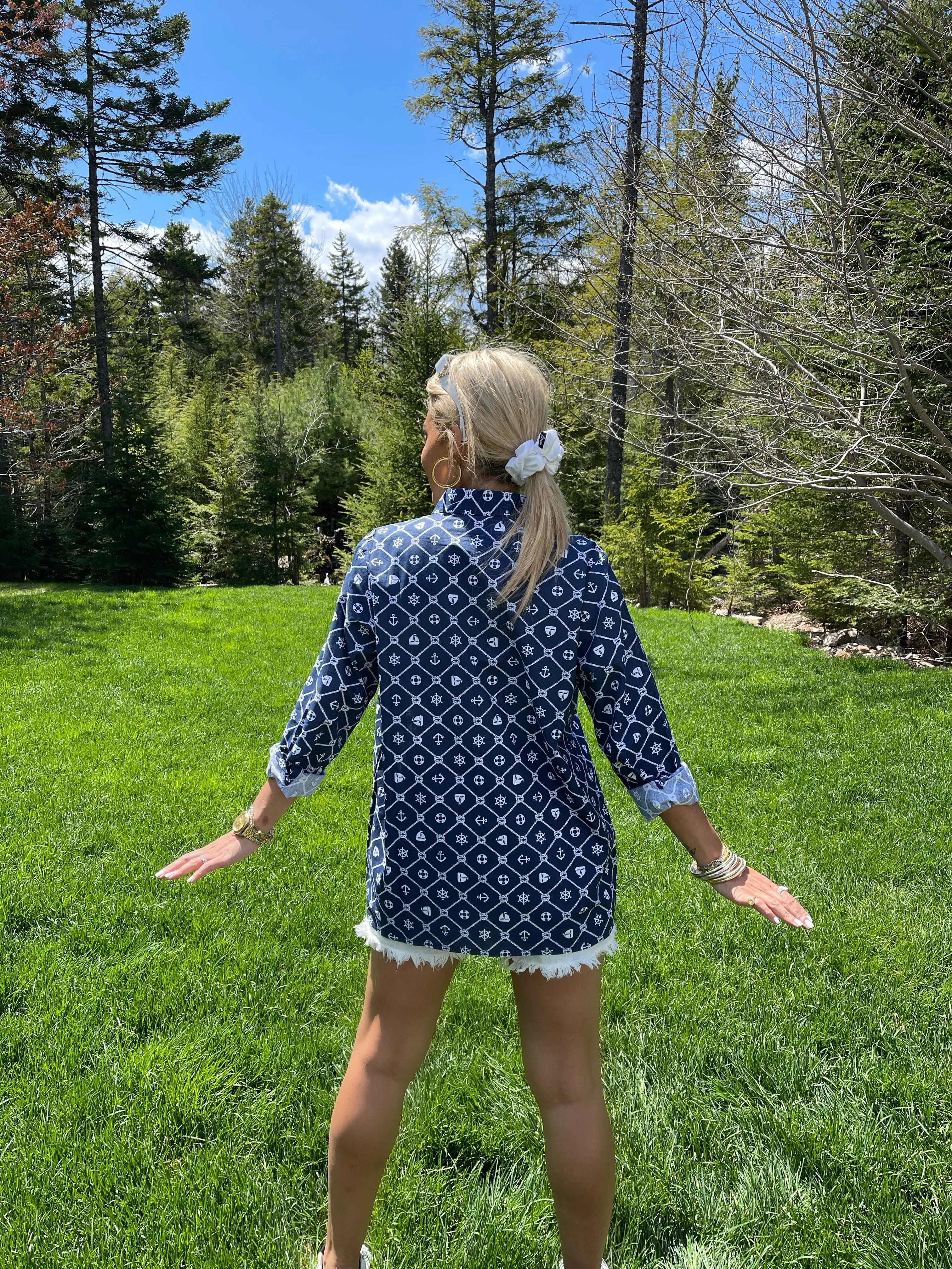 The Boyfriend Shirt in Navy Nautical