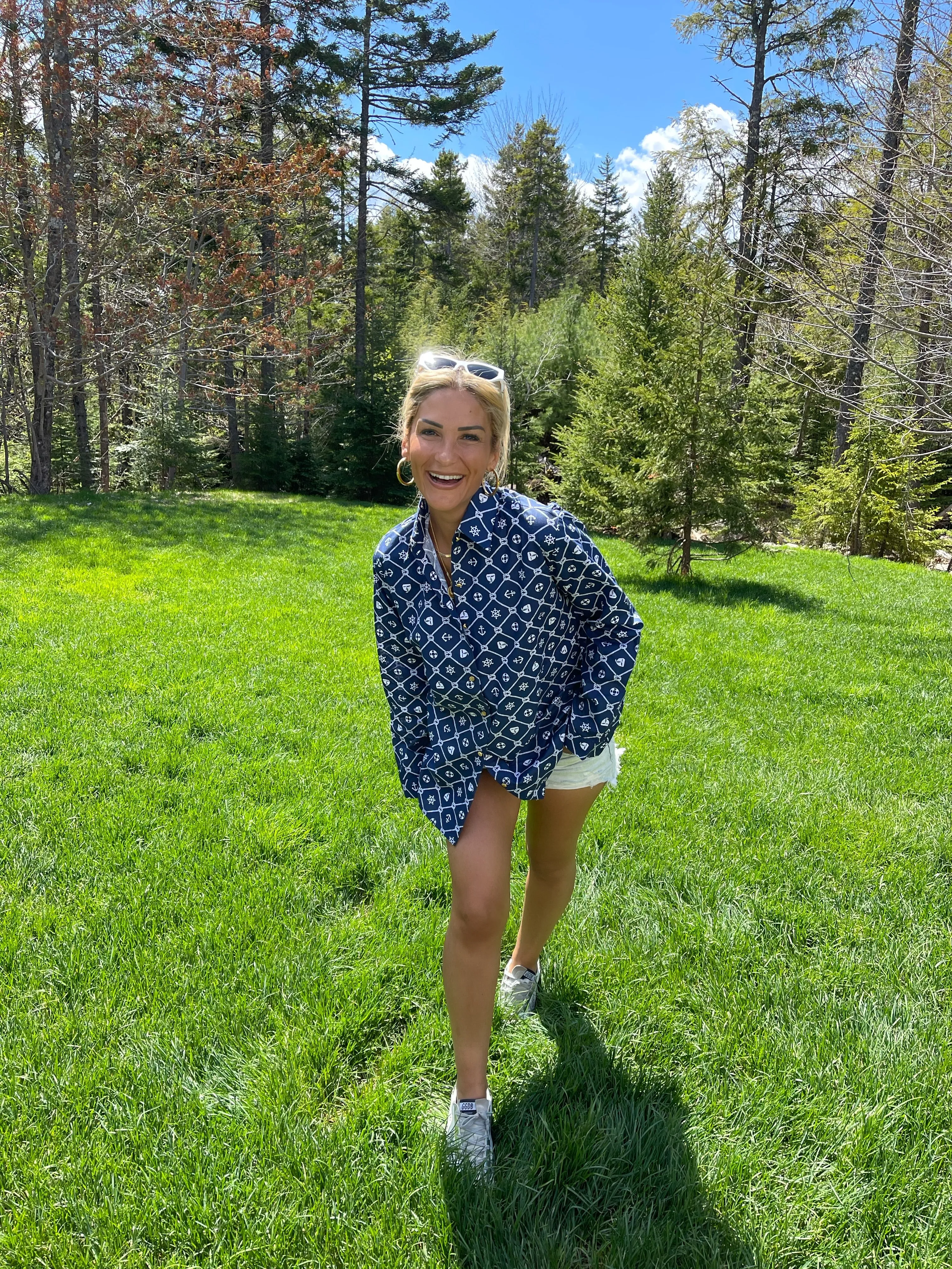 The Boyfriend Shirt in Navy Nautical