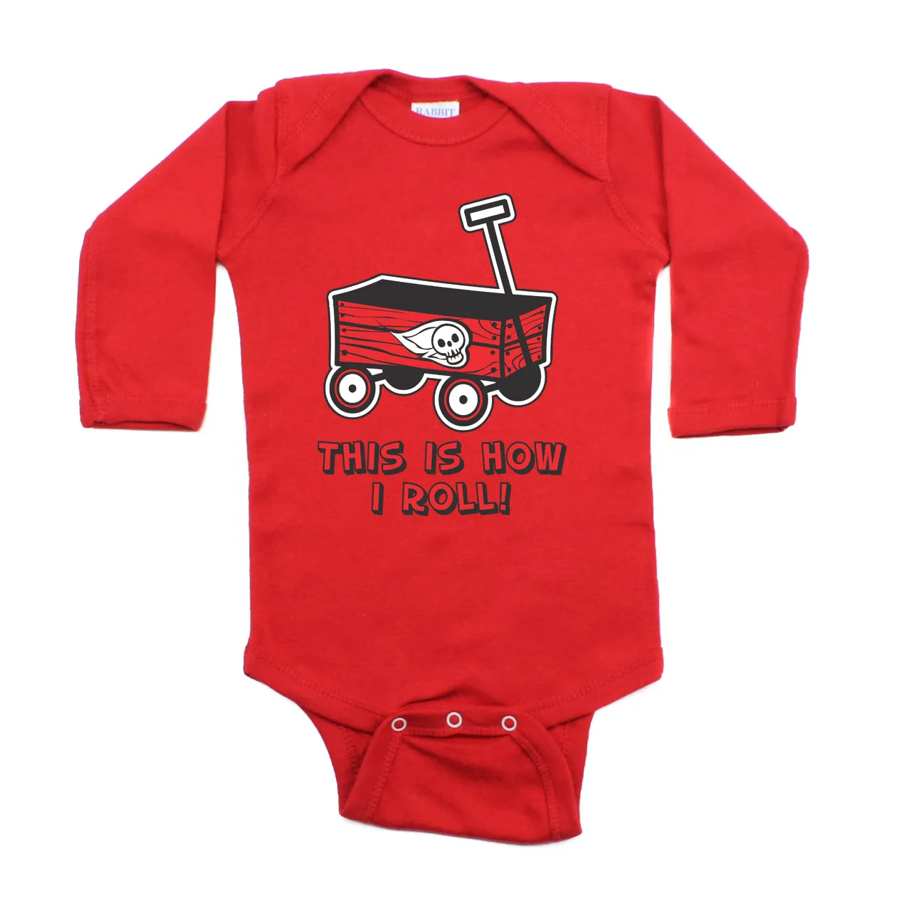 This is How I Roll Skull Wagon Long Sleeve Baby Infant Bodysuit