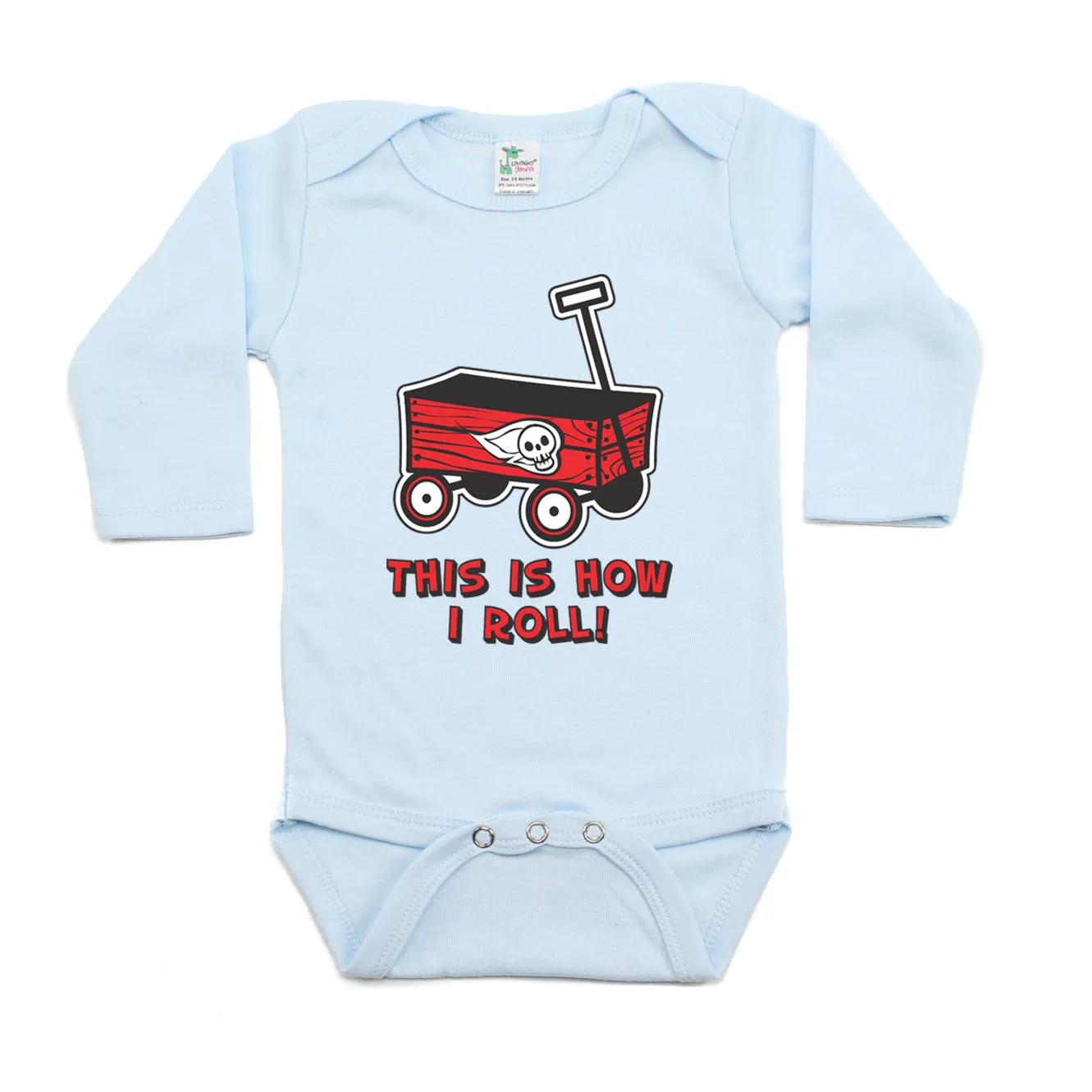 This is How I Roll Skull Wagon Long Sleeve Baby Infant Bodysuit