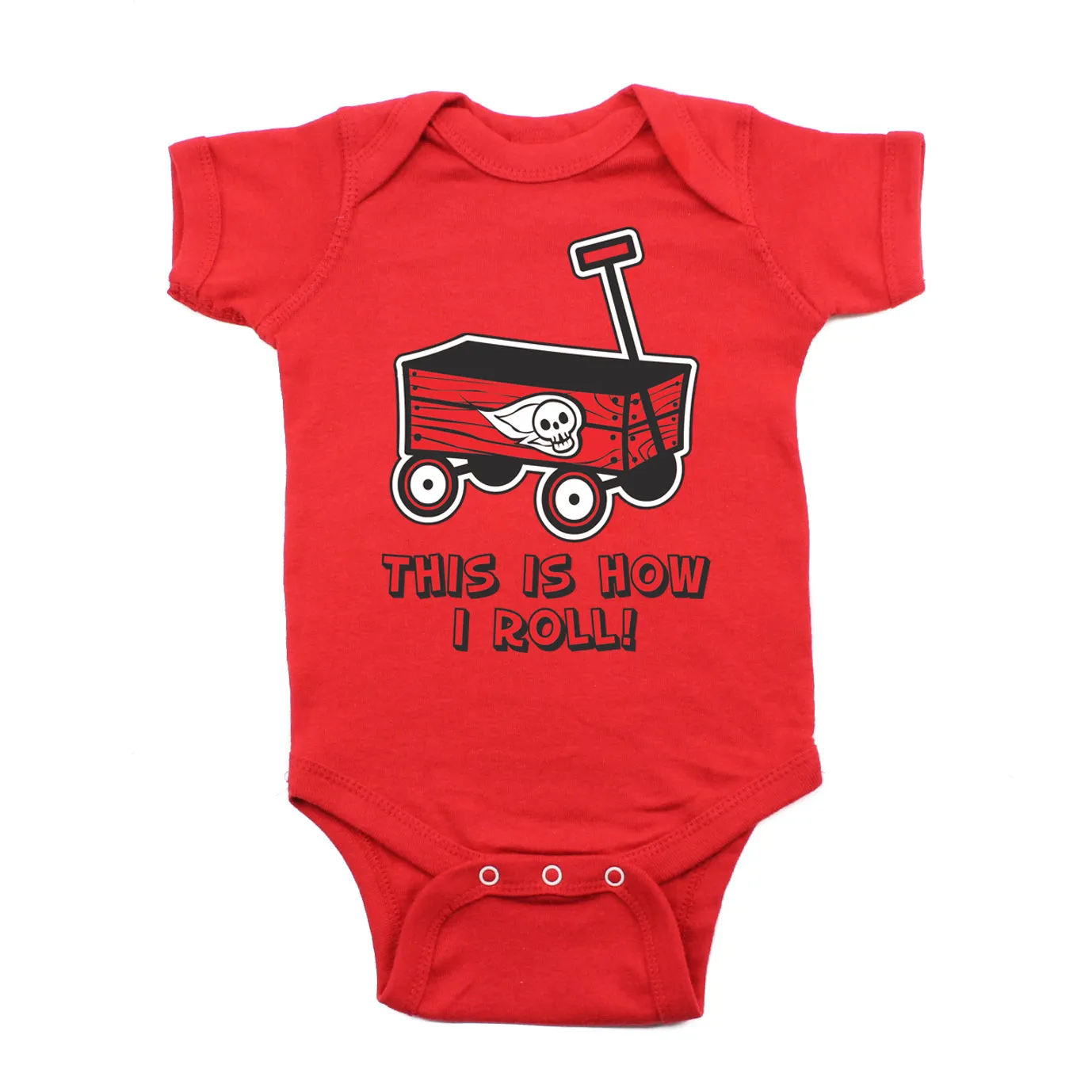 This is How I Roll Skull Wagon Short Sleeve Baby Infant Bodysuit