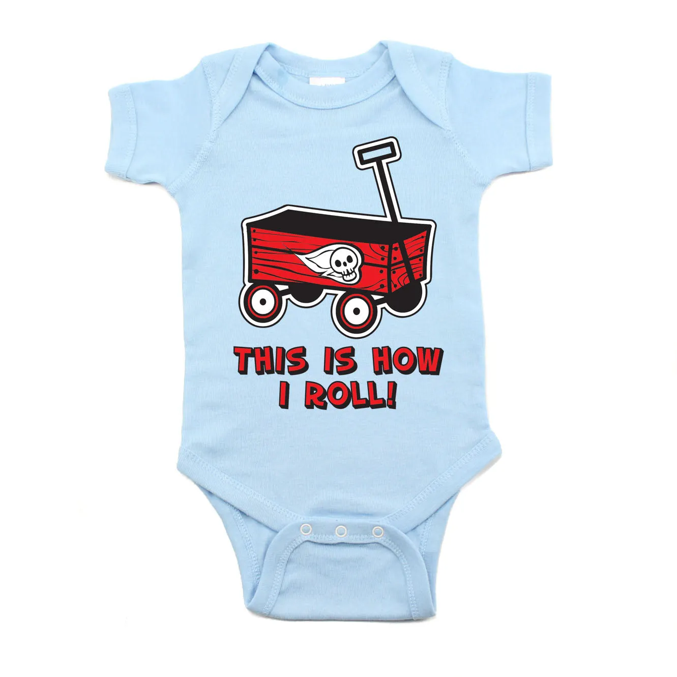 This is How I Roll Skull Wagon Short Sleeve Baby Infant Bodysuit
