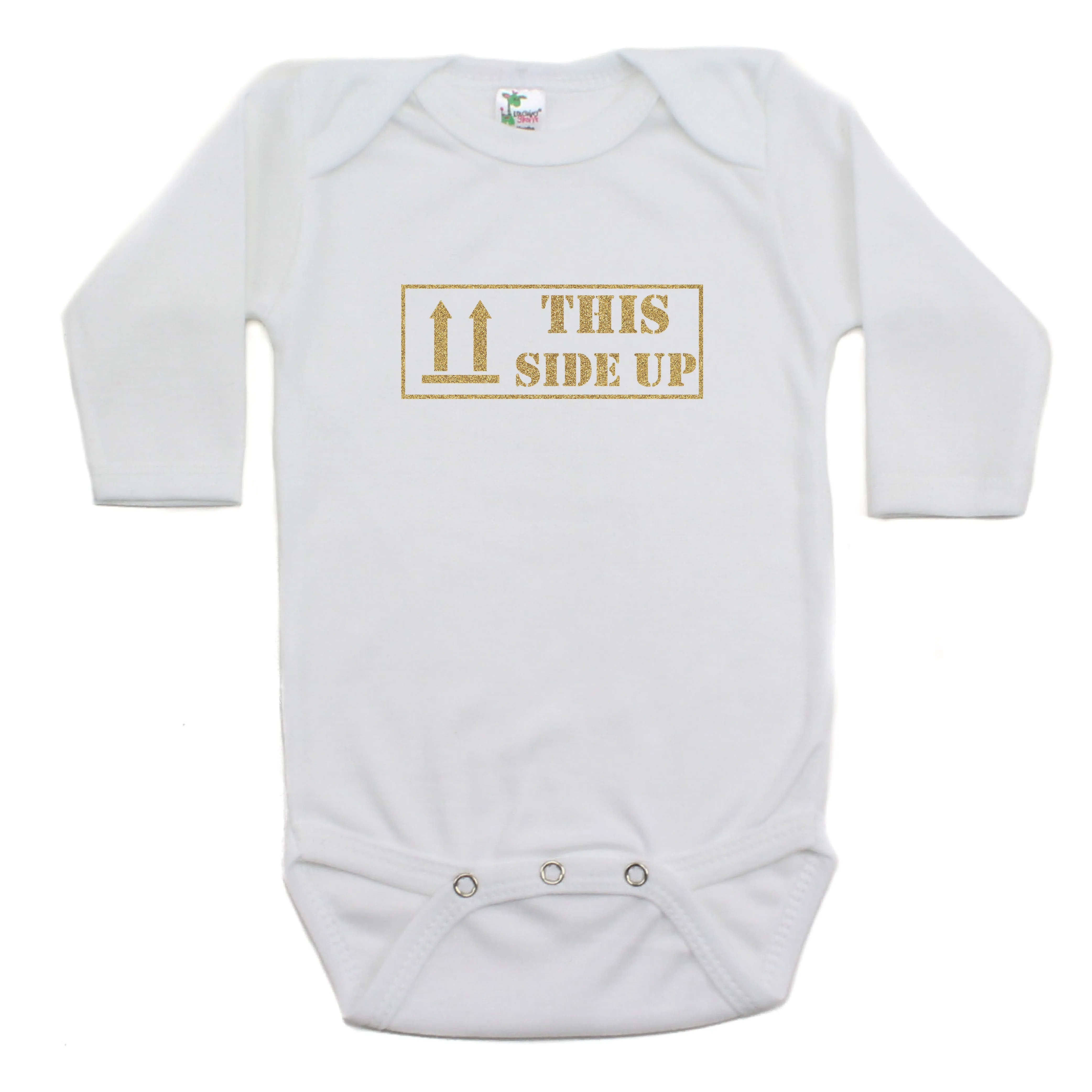 This Side Up Long Sleeve Cotton Bodysuit