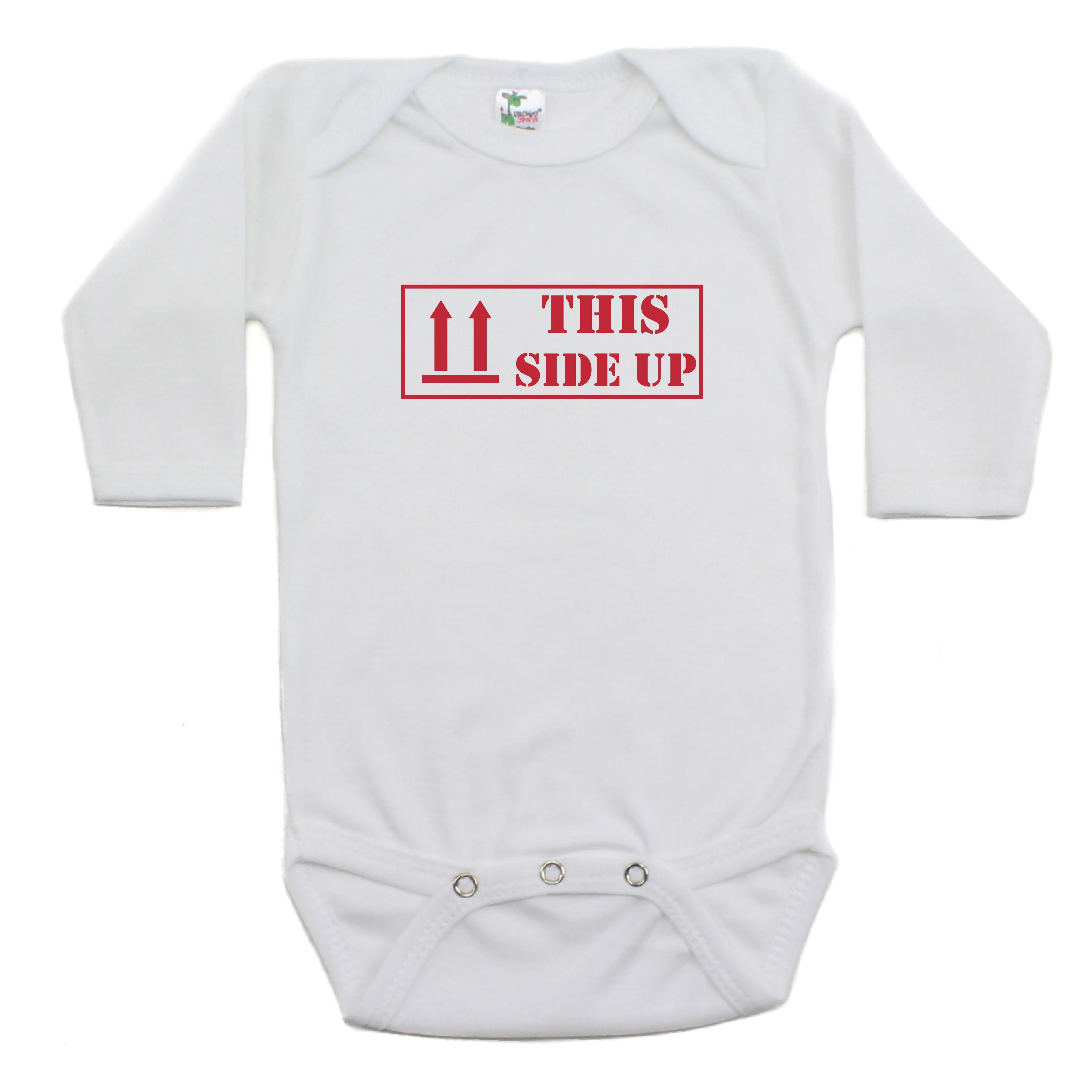 This Side Up Long Sleeve Cotton Bodysuit