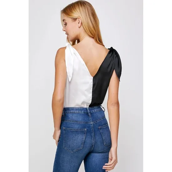 Tie Satin Bodysuit