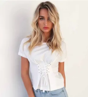Tie Waist Short Sleeve T-Shirt