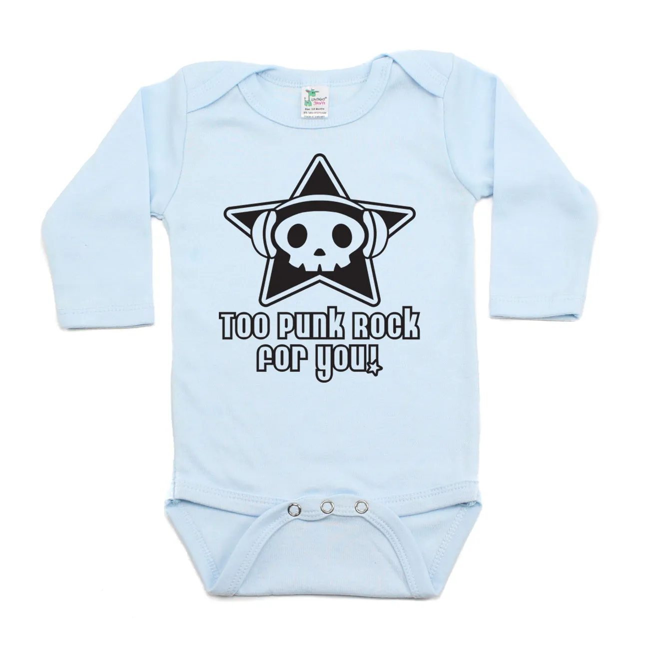 Too Punk Rock For You Skull Long Sleeve Baby Infant Bodysuit