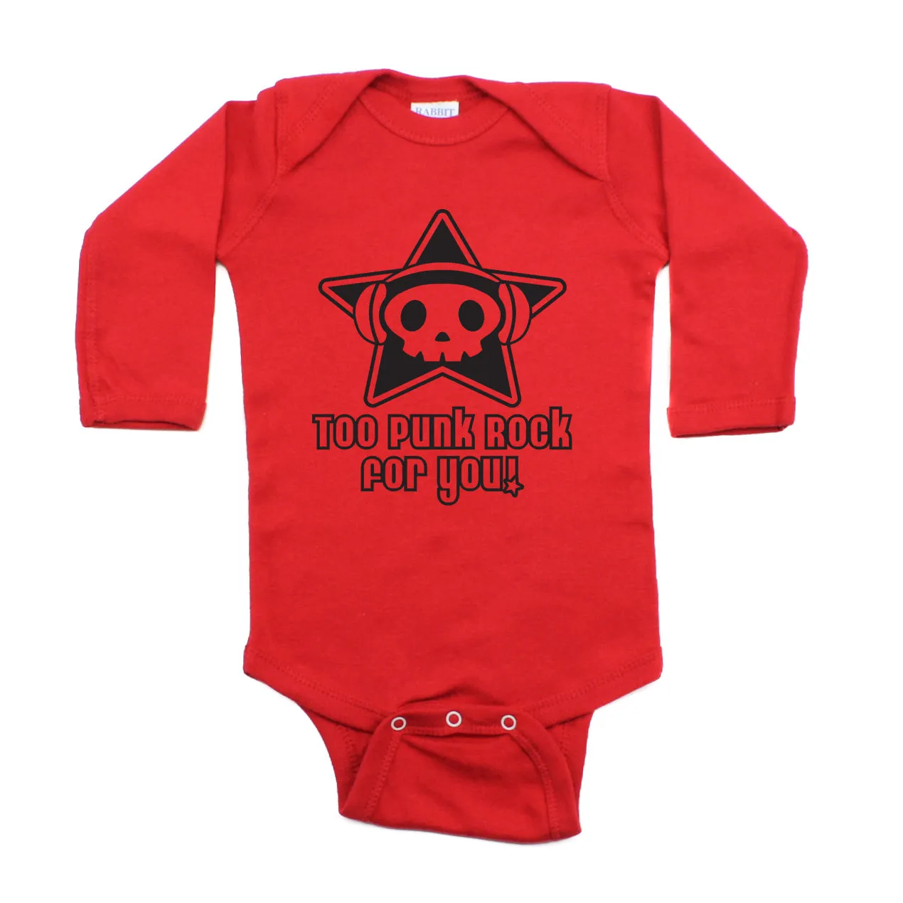 Too Punk Rock For You Skull Long Sleeve Baby Infant Bodysuit