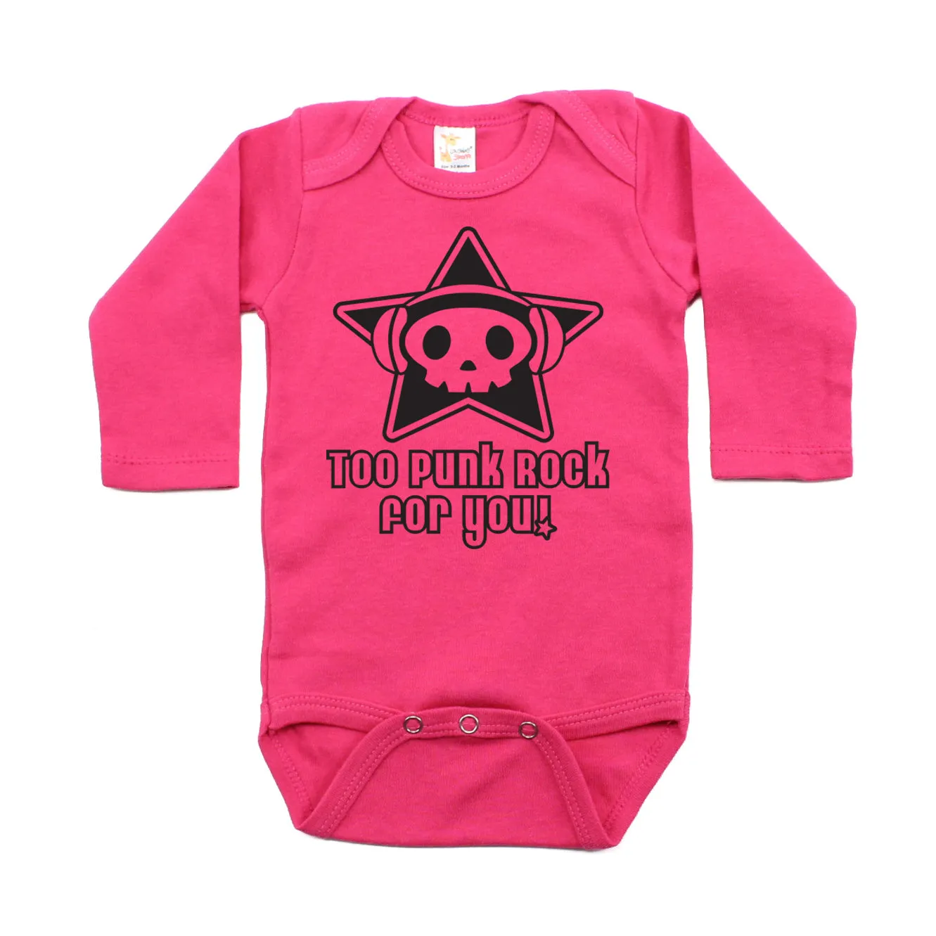 Too Punk Rock For You Skull Long Sleeve Baby Infant Bodysuit