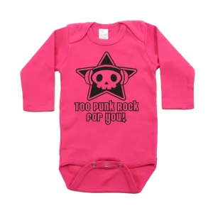 Too Punk Rock For You Skull Long Sleeve Baby Infant Bodysuit