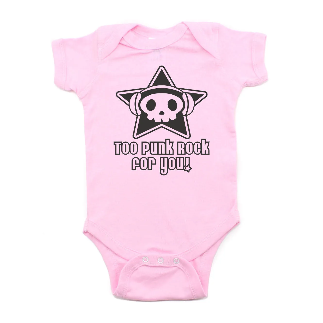 Too Punk Rock For You Skull Short Sleeve Baby Infant Bodysuit