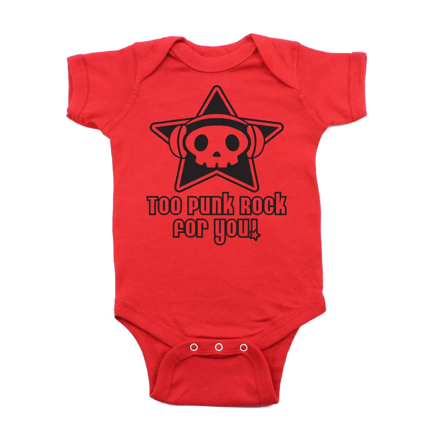 Too Punk Rock For You Skull Short Sleeve Baby Infant Bodysuit