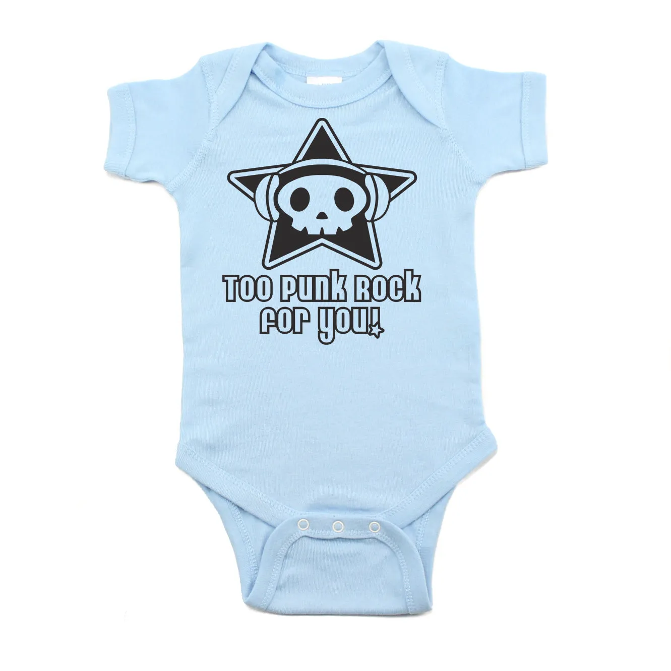 Too Punk Rock For You Skull Short Sleeve Baby Infant Bodysuit