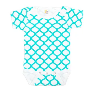 Trellis Pattern Short Sleeve Bodysuit