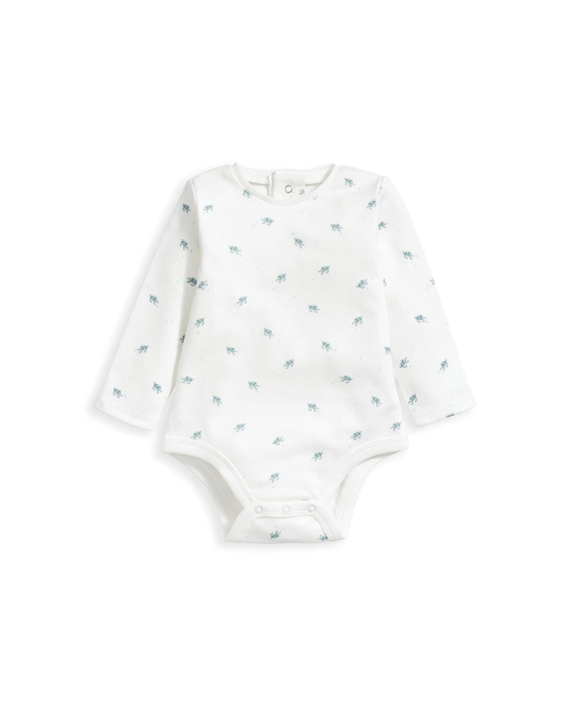 Turtle Bodysuit & Knitted Dungarees - Blue