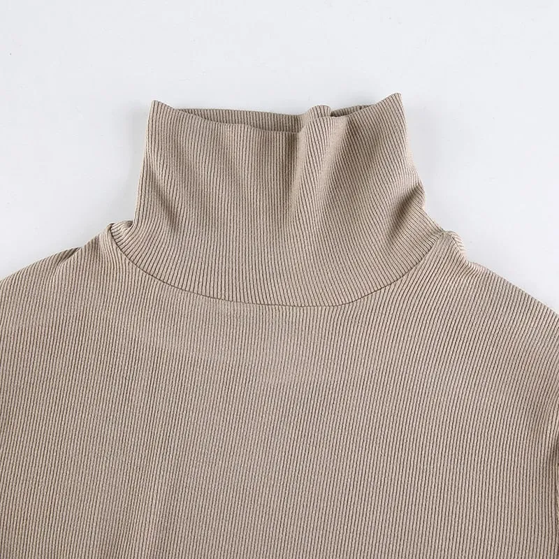 Turtleneck Long Sleeve Ribbed Bodysuit