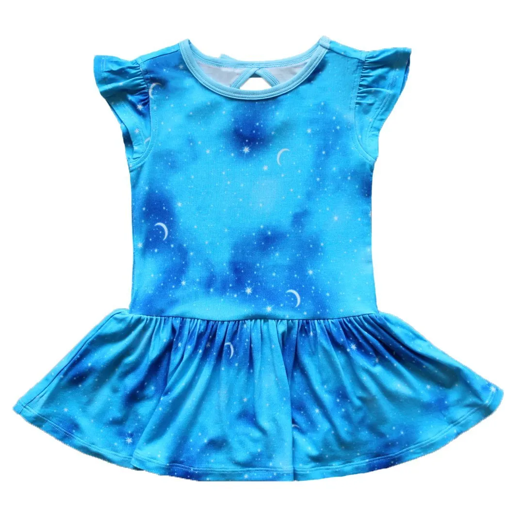 Twilight Stars & Moon Twirling Bodysuit Dress (3M-18M)
