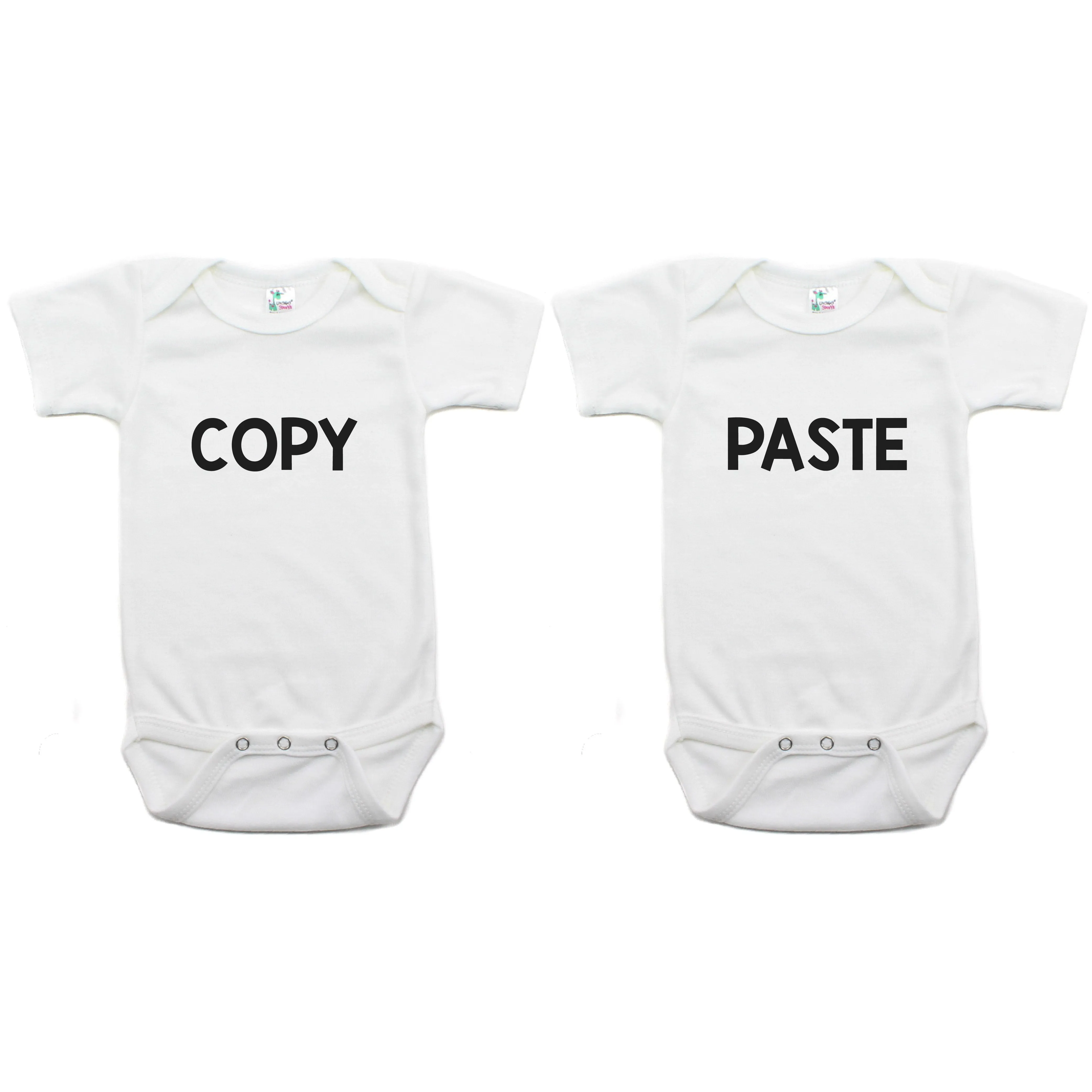 Twin Set Copy Paste Short Sleeve Infant Bodysuit