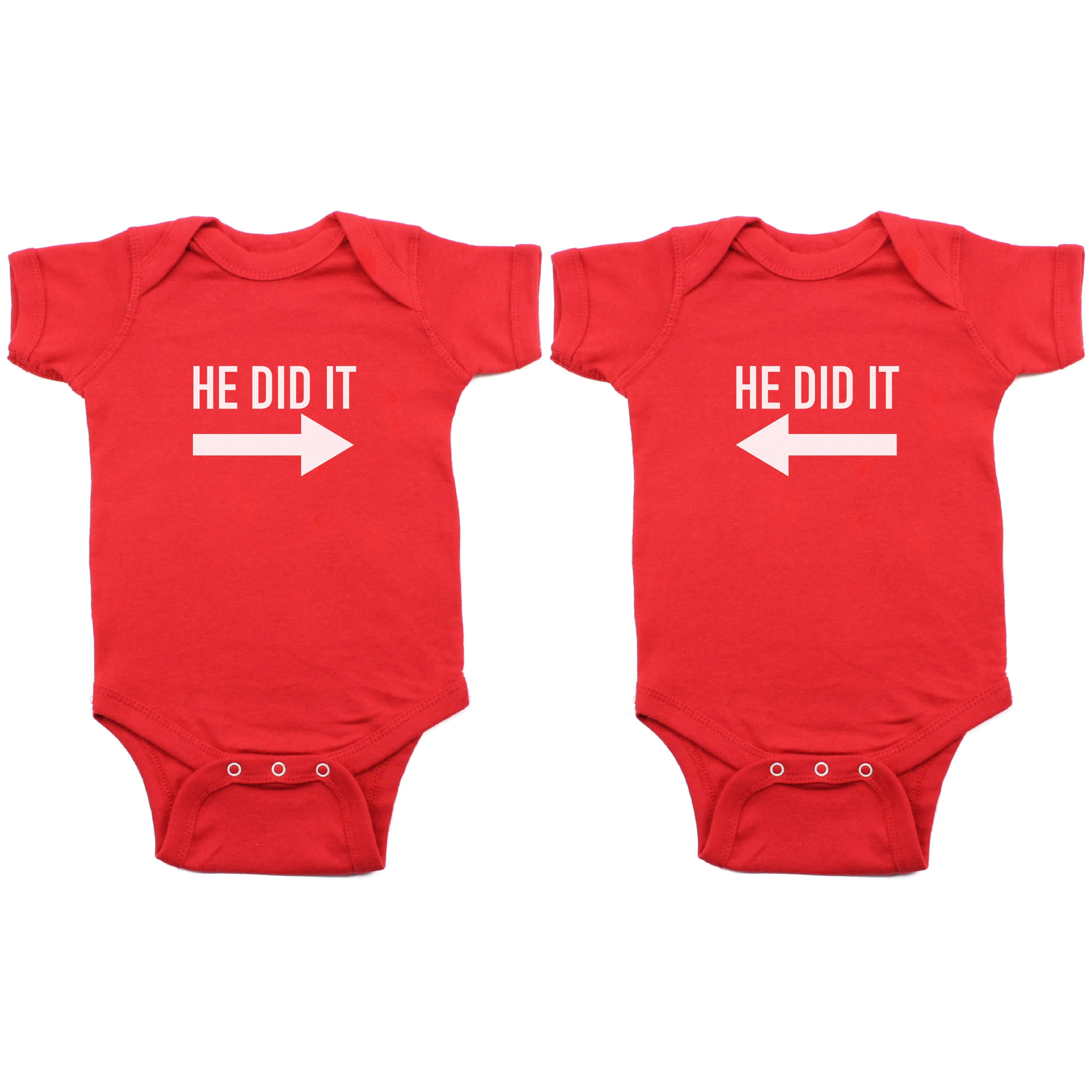 Twin Set He Did It Long Short Sleeve Infant Bodysuit