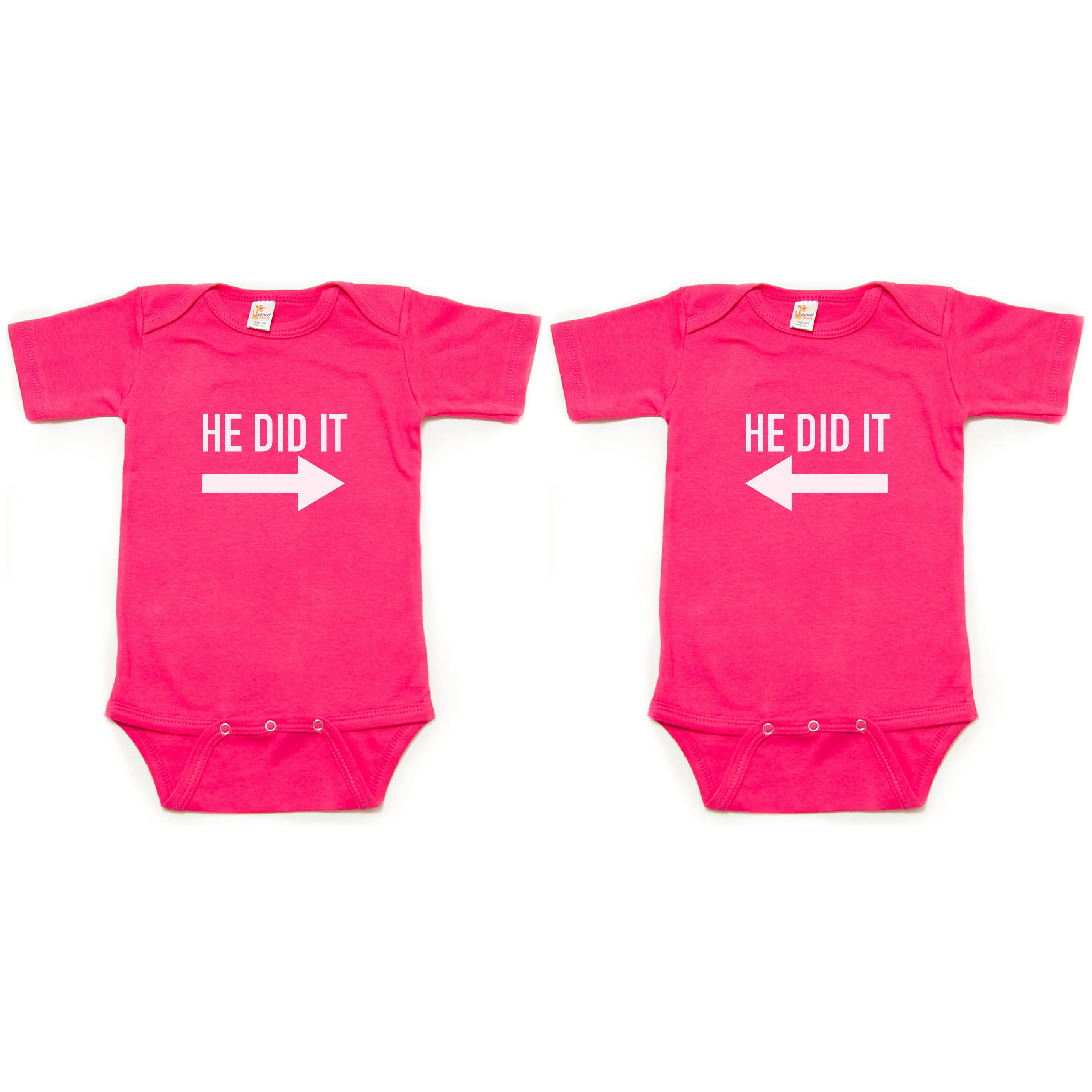 Twin Set He Did It Long Short Sleeve Infant Bodysuit