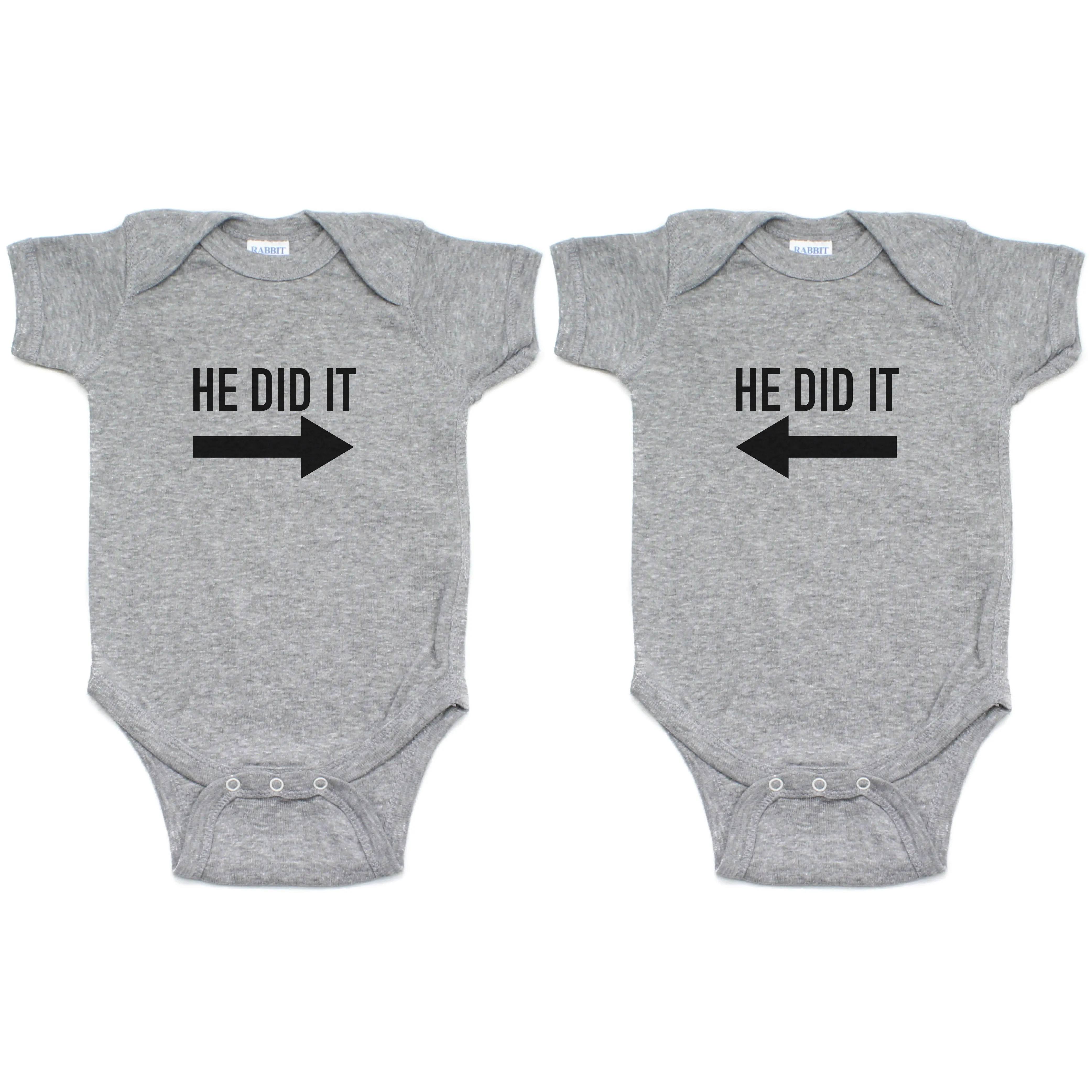 Twin Set He Did It Long Short Sleeve Infant Bodysuit