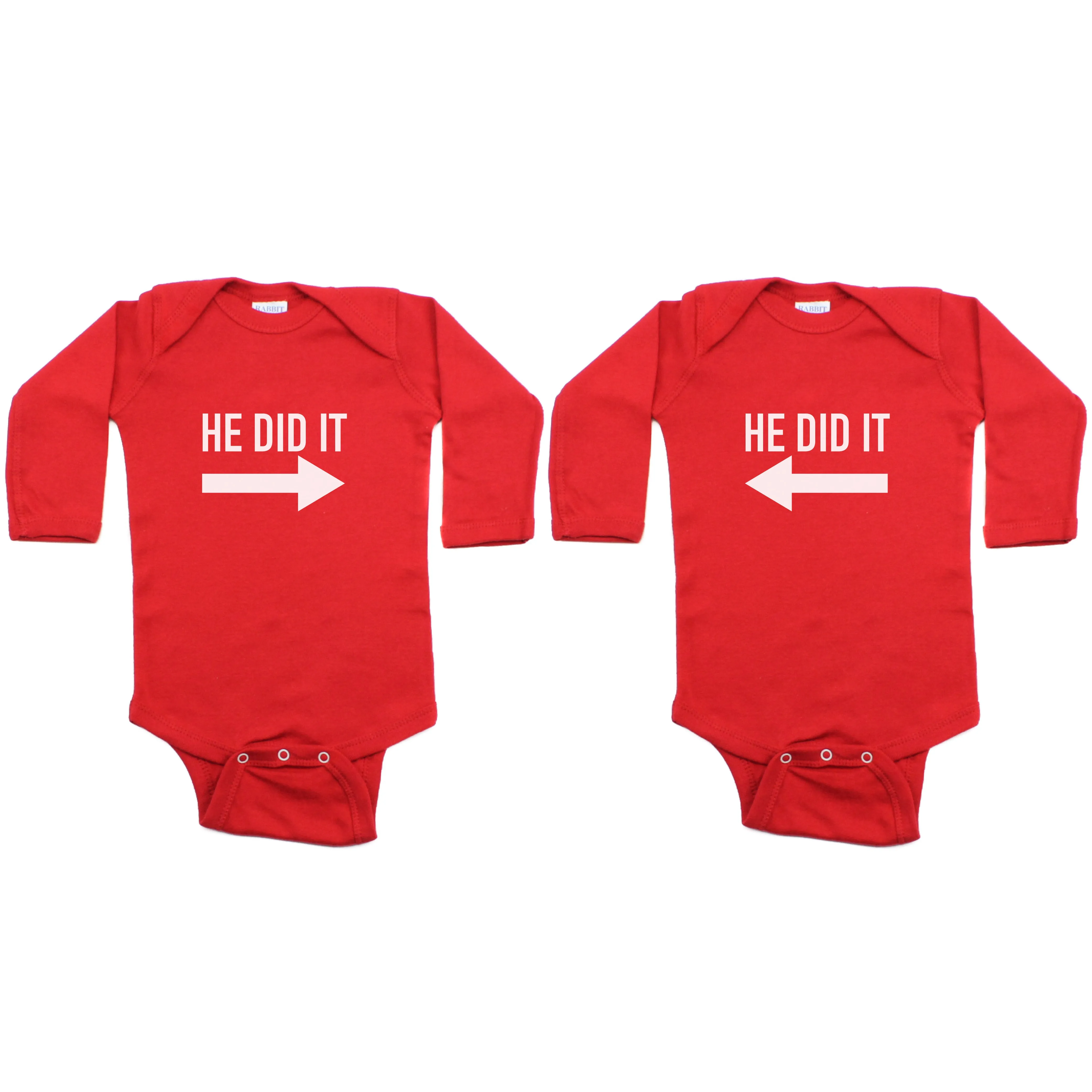 Twin Set He Did It Long Sleeve Infant Bodysuit