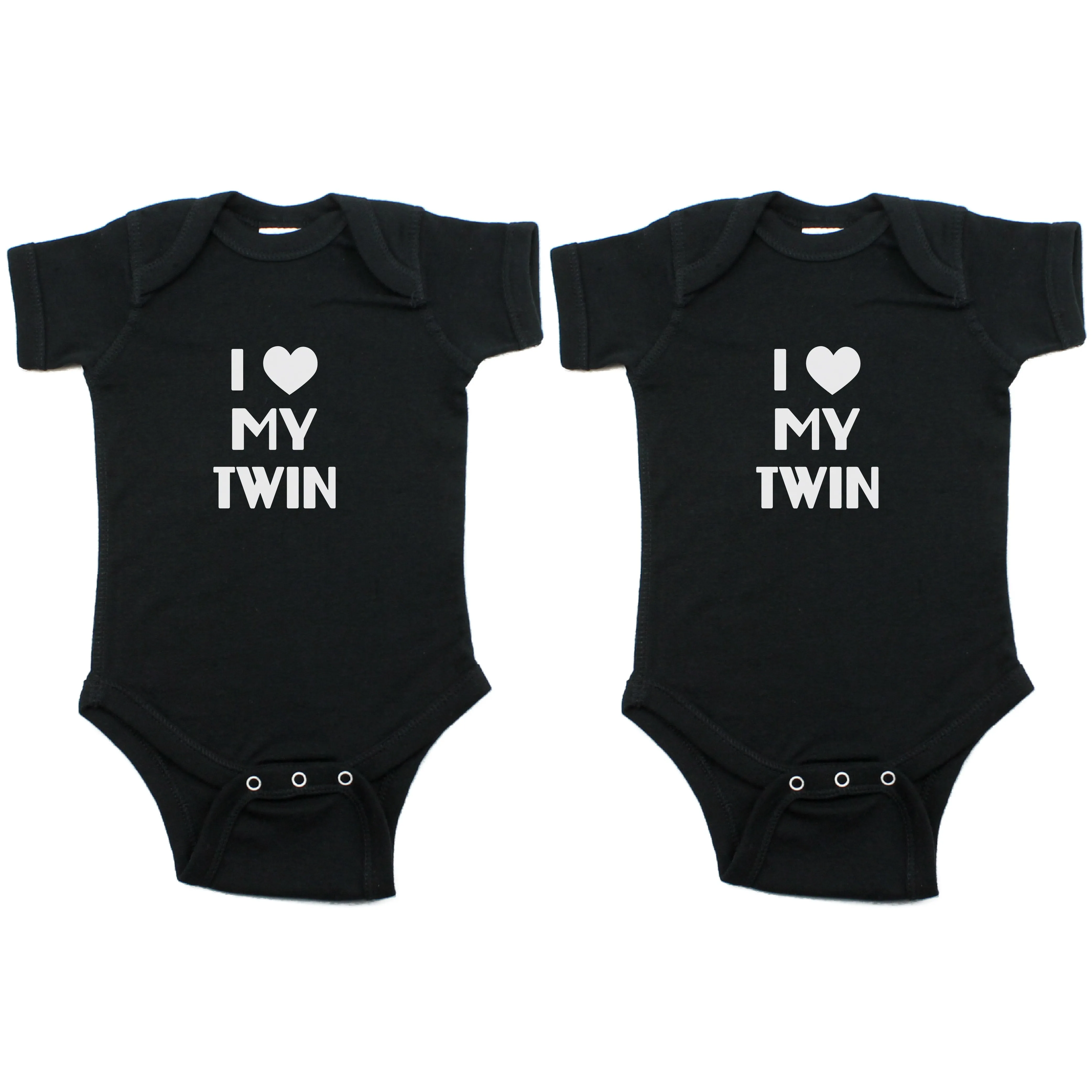 Twin Set I Love My Twin Short Sleeve Infant Bodysuit