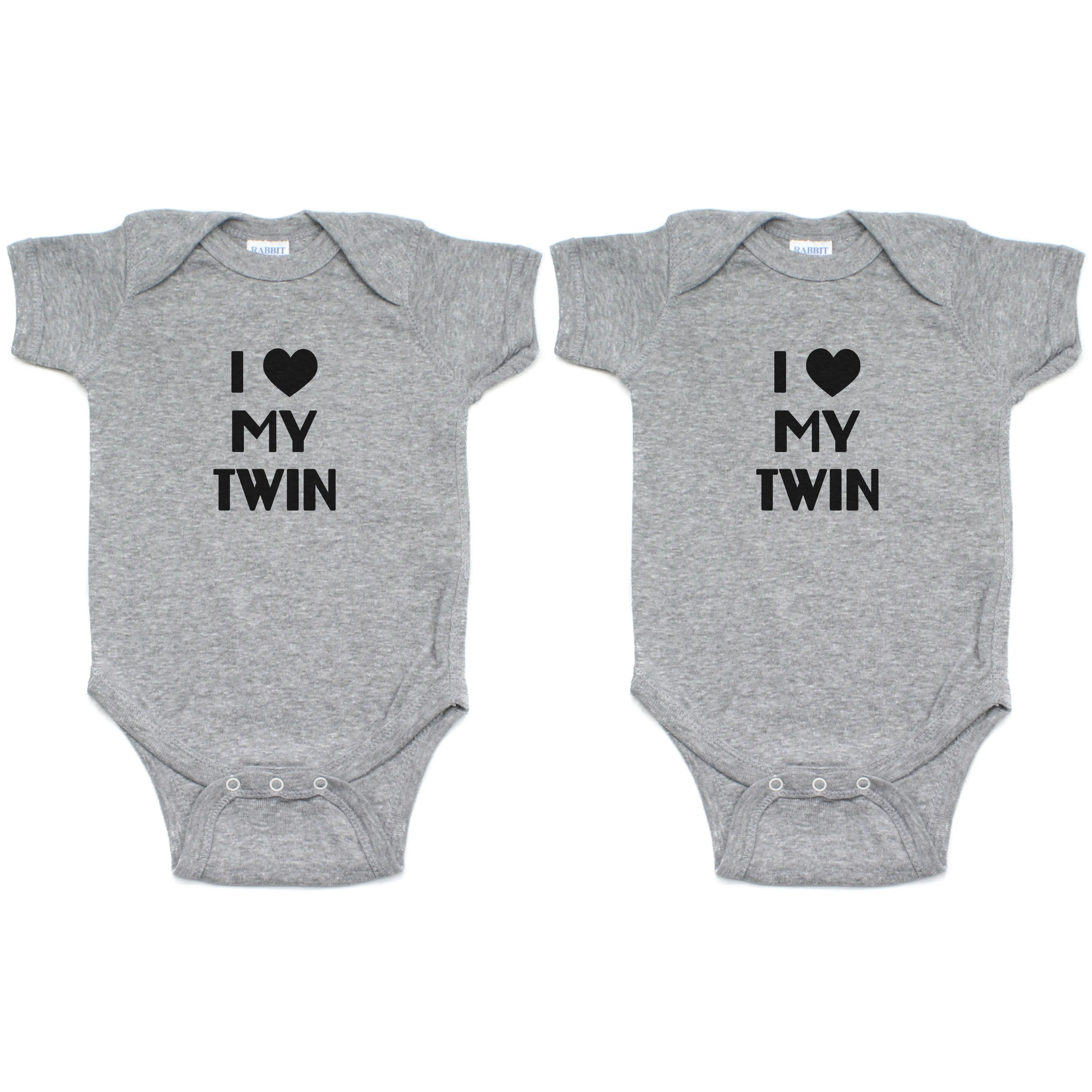 Twin Set I Love My Twin Short Sleeve Infant Bodysuit