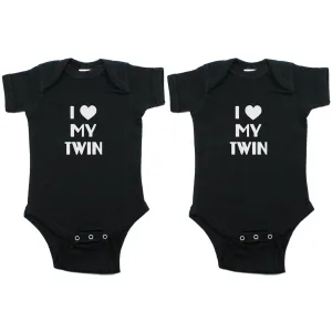 Twin Set I Love My Twin Short Sleeve Infant Bodysuit