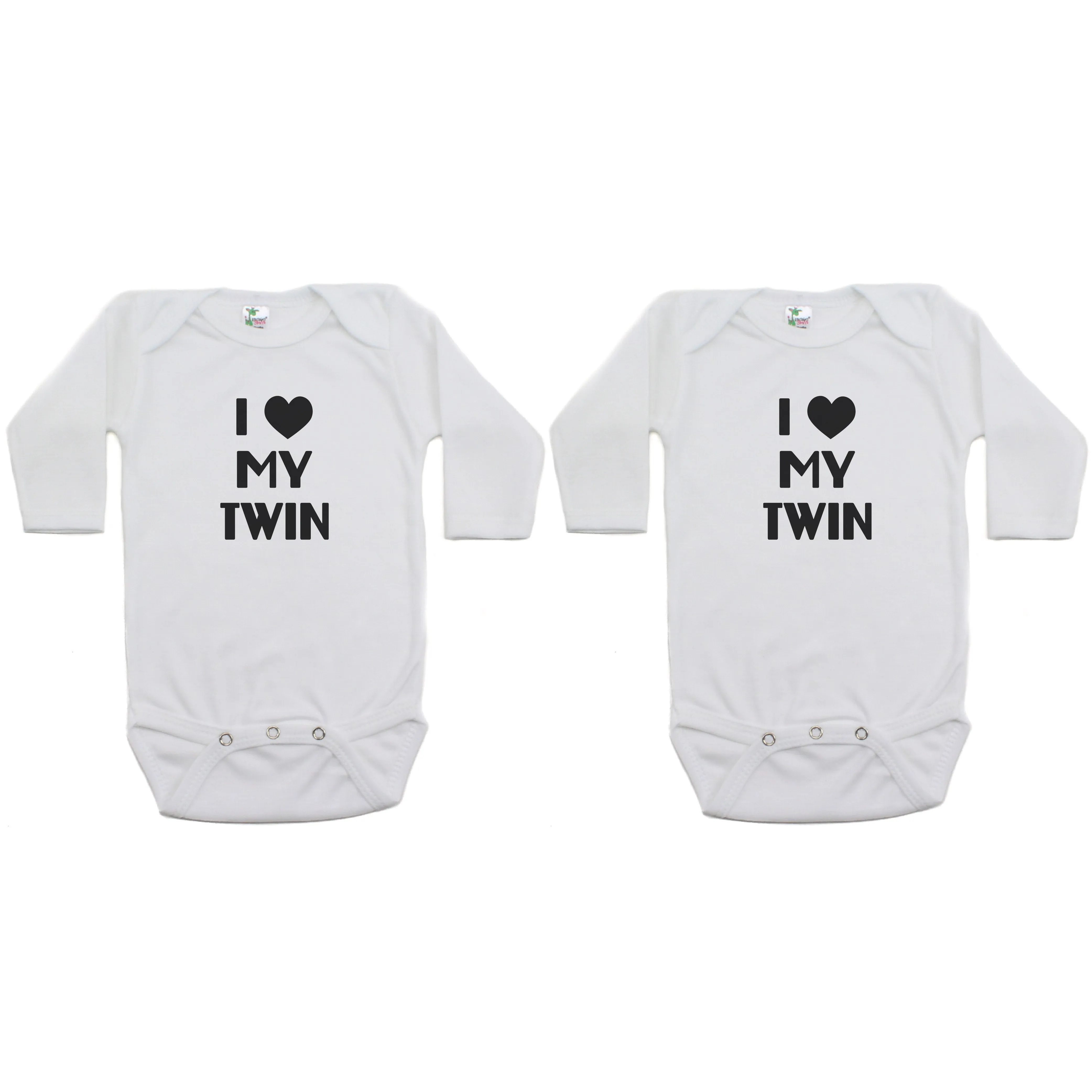 Twin Set I Love My Twin Sleeve Infant Bodysuit