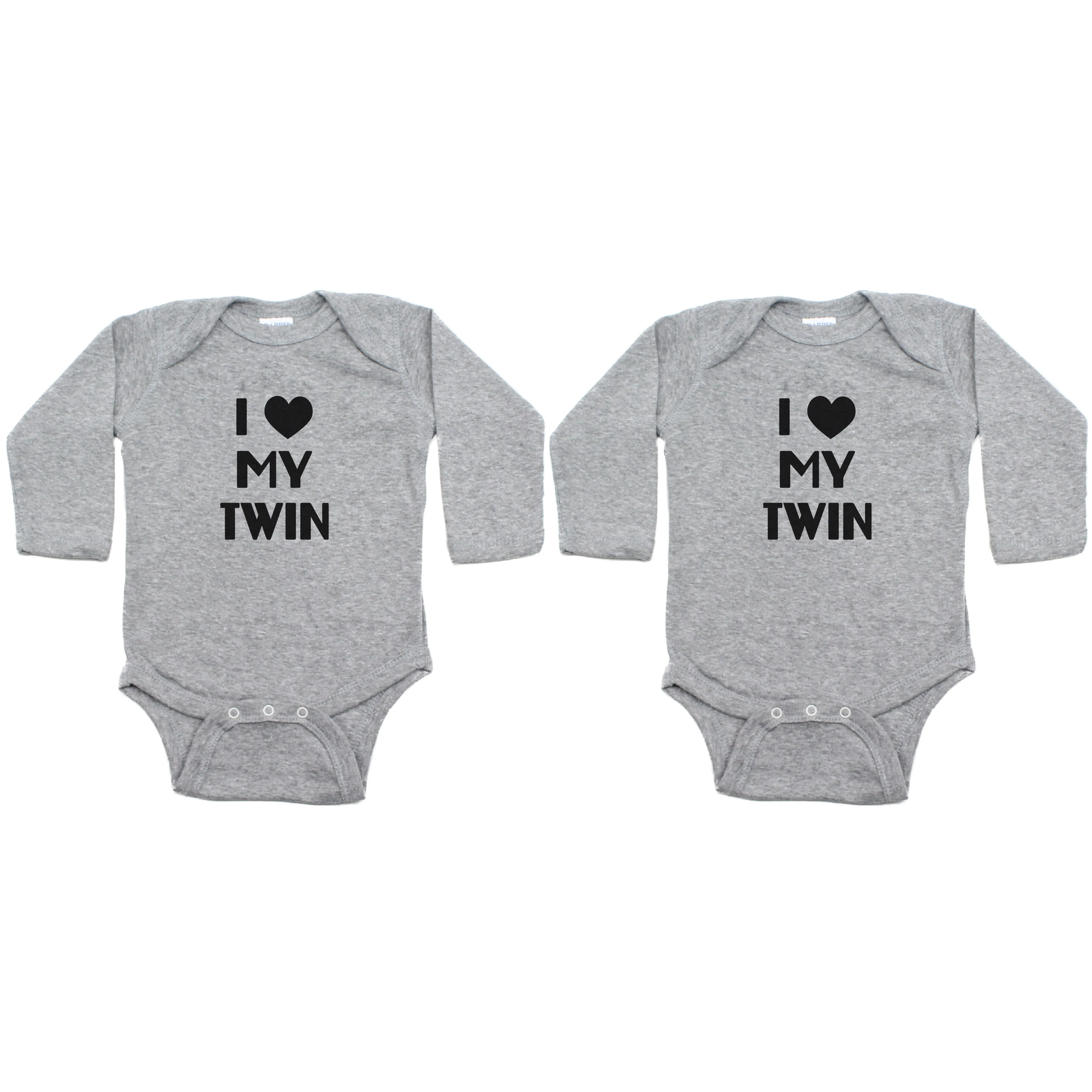 Twin Set I Love My Twin Sleeve Infant Bodysuit