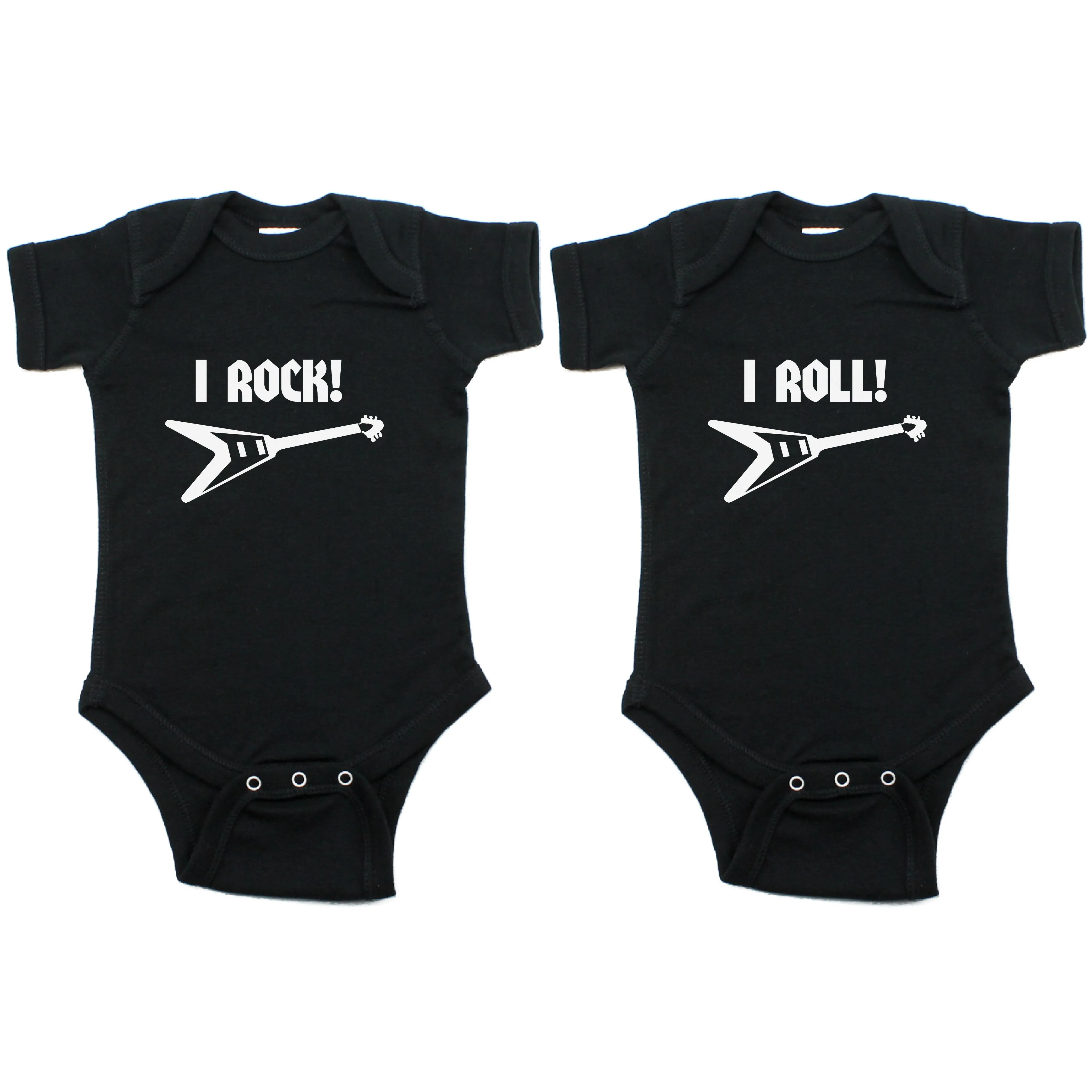 Twin Set I Rock and I Roll! Short Sleeve Infant Bodysuit