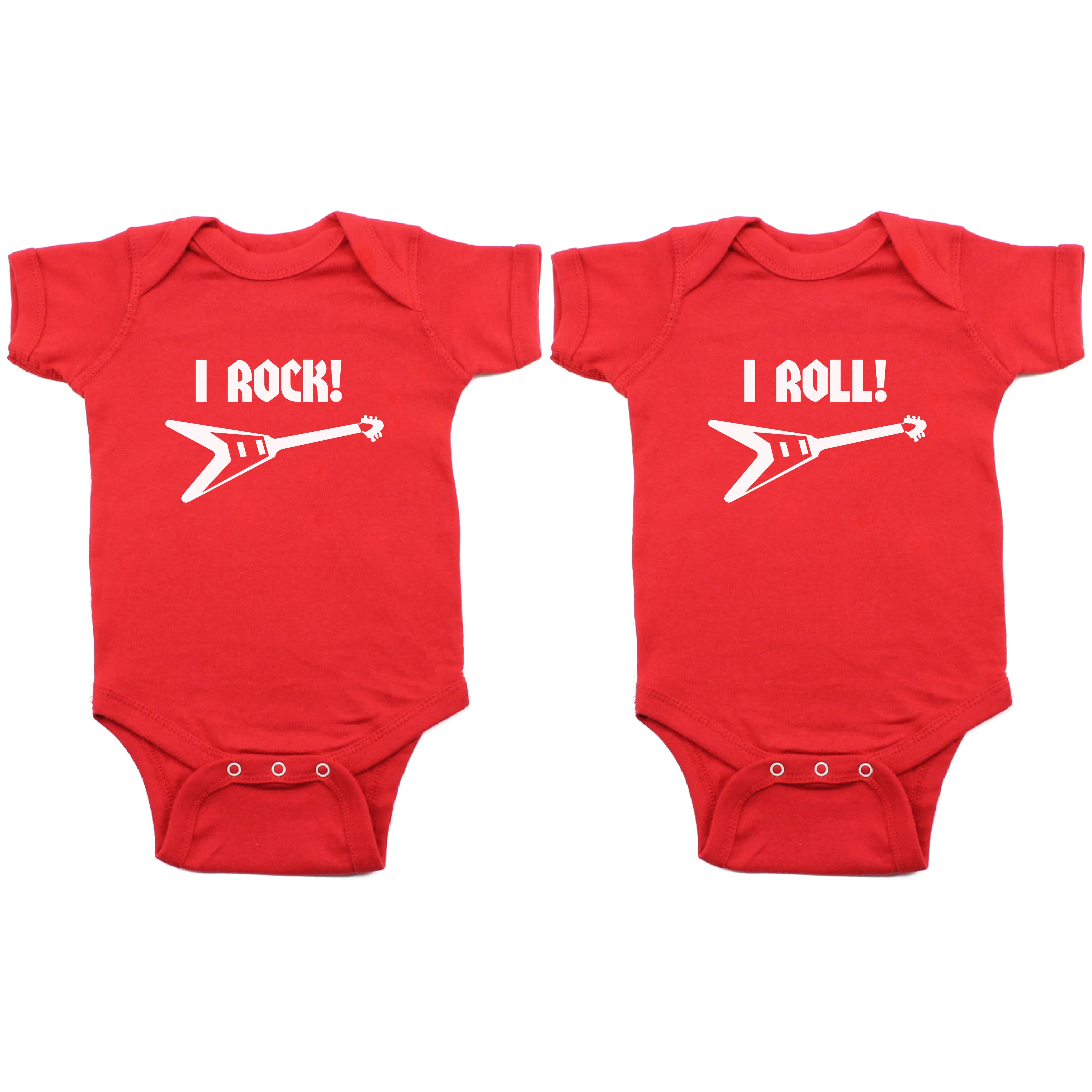 Twin Set I Rock and I Roll! Short Sleeve Infant Bodysuit