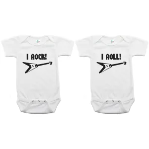Twin Set I Rock and I Roll! Short Sleeve Infant Bodysuit
